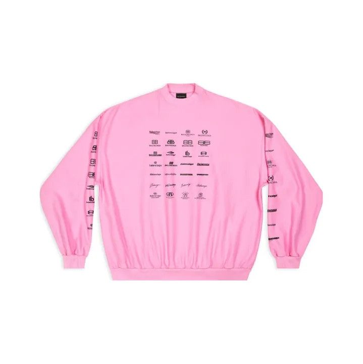Balenciaga Balenciaga Pink Logo Print Long Sleeve Sweatshirt Size US M / EU 48-50 / 2 - 1 Thumbnail