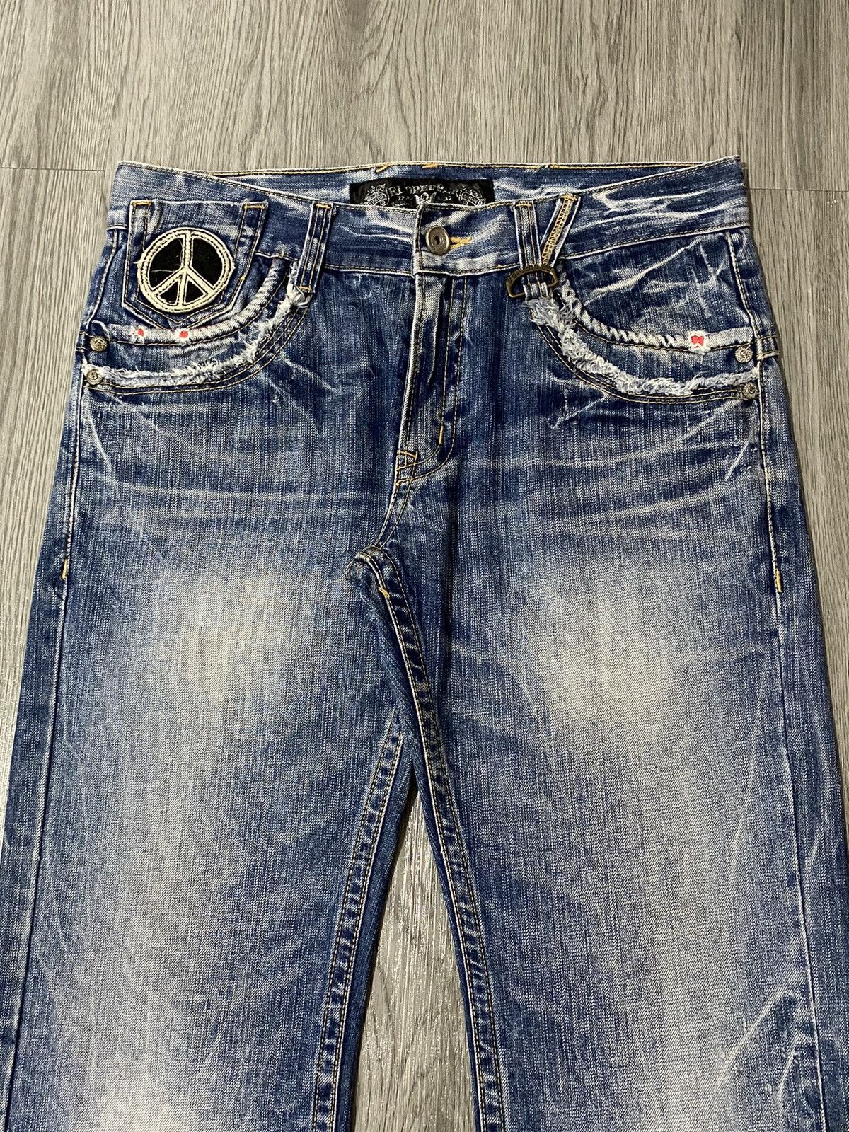 Hysteric Glamour Japan Red Pepper Smiley x Peace Patchwork Jeans Size US 34 / EU 50 - 3 Thumbnail