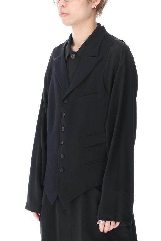 Yohji Yamamoto Yohji Yamamoto Pour Homme Wool 7BS Peak Lapel Tailored Vest Size US M / EU 48-50 / 2 - 8 Thumbnail
