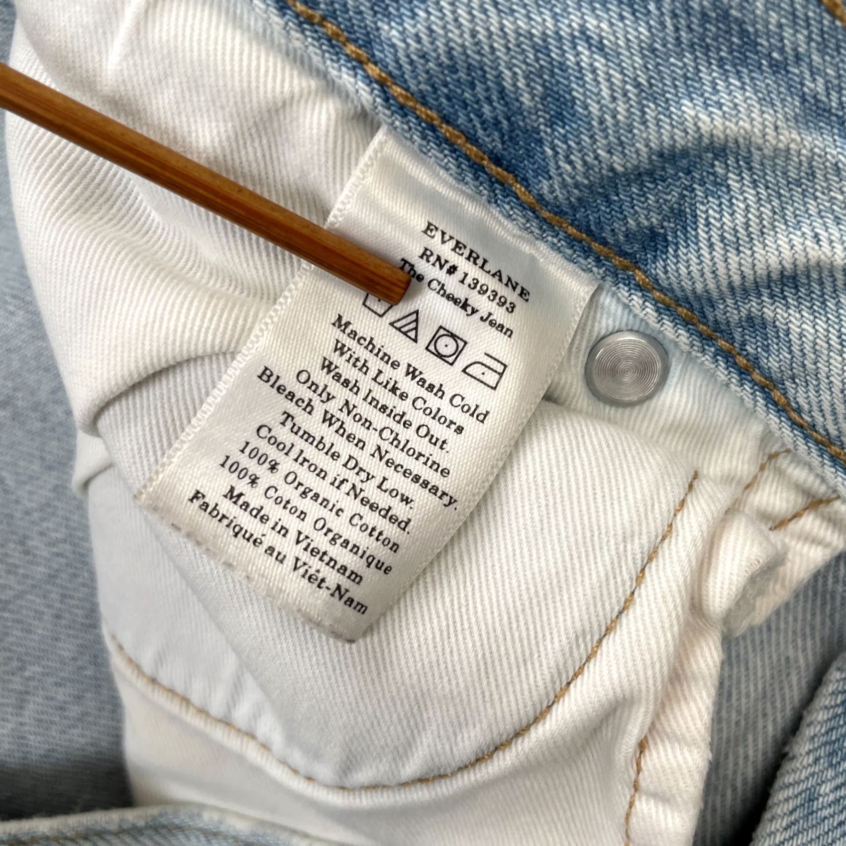 Everlane Everlane Jeans Womens Blue The Cheeky Straight Leg Denim Cotton Light Wash 30R Size 30" / US 8 / IT 44 - 6 Thumbnail