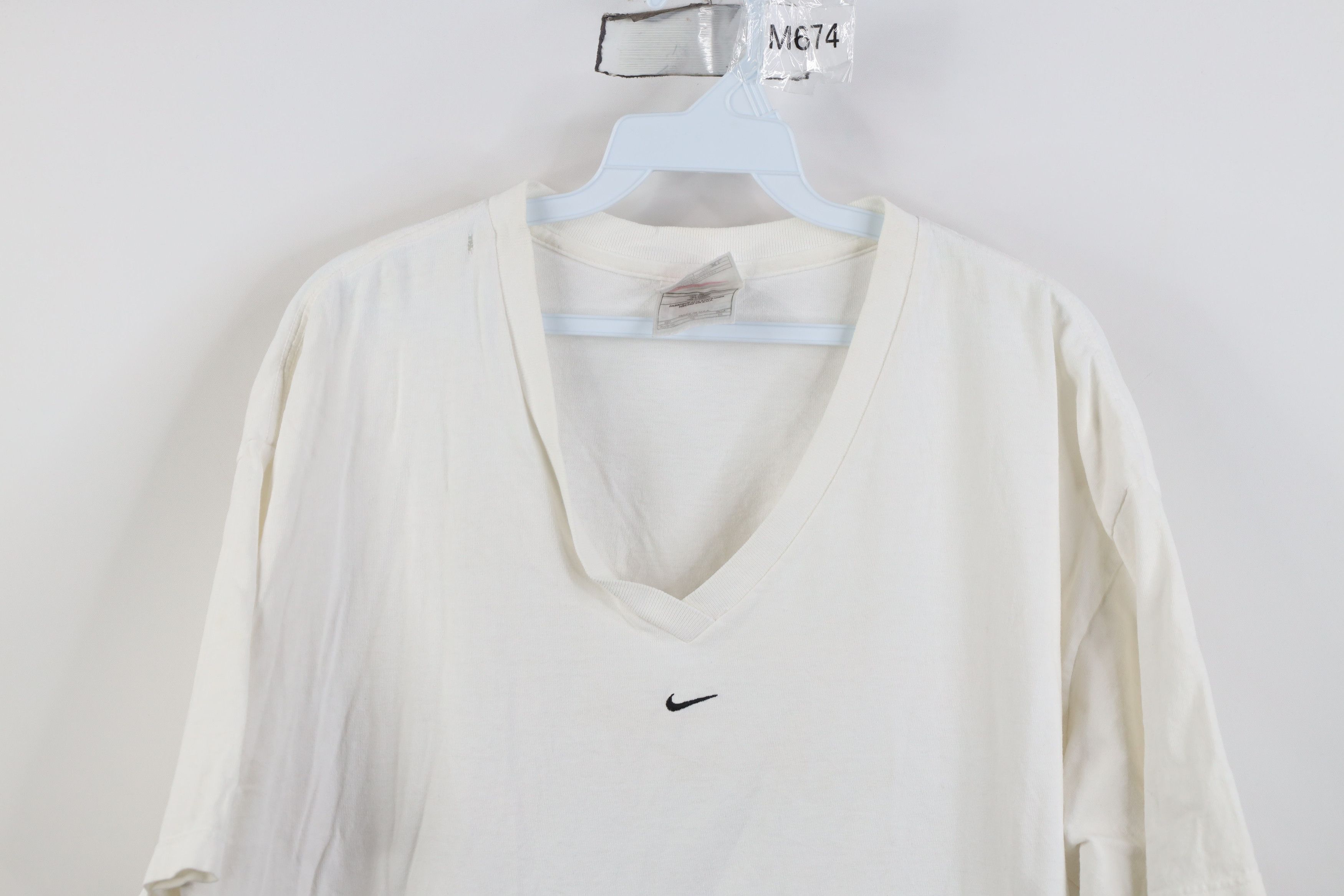 Nike Vintage 90s Nike Scott Center Swoosh V-Neck T-Shirt USA Size US XL / EU 56 / 4 - 2 Thumbnail