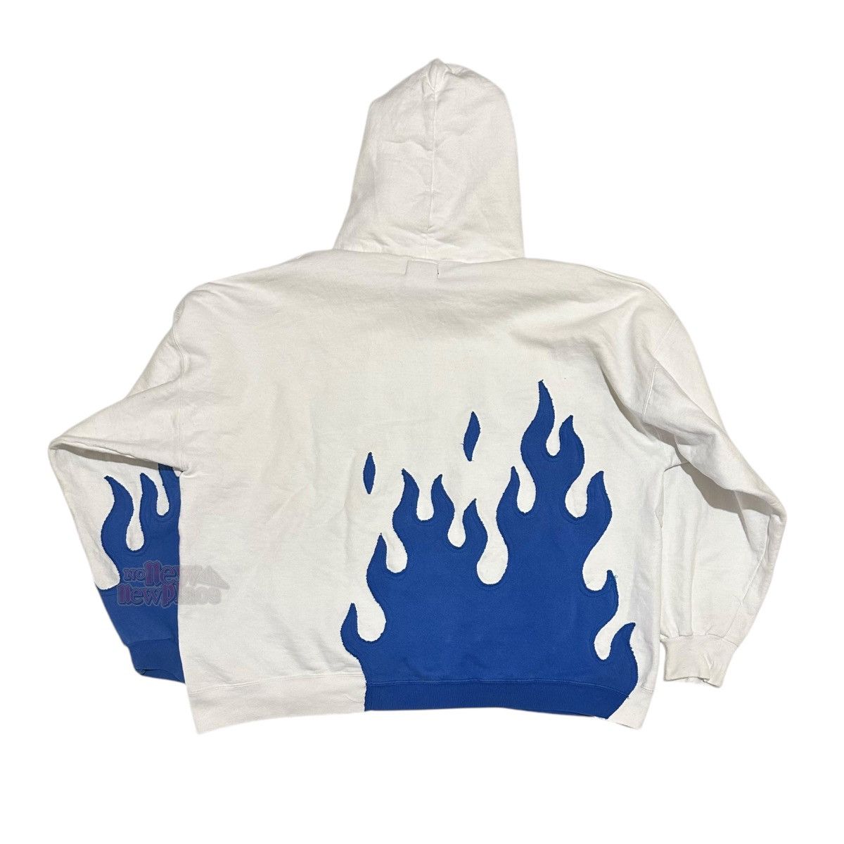 Nike White Pirate BLUE Flame “BlueSea” 598 Hoodie Reworked Size US XXL / EU 58 / 5 - 3 Thumbnail