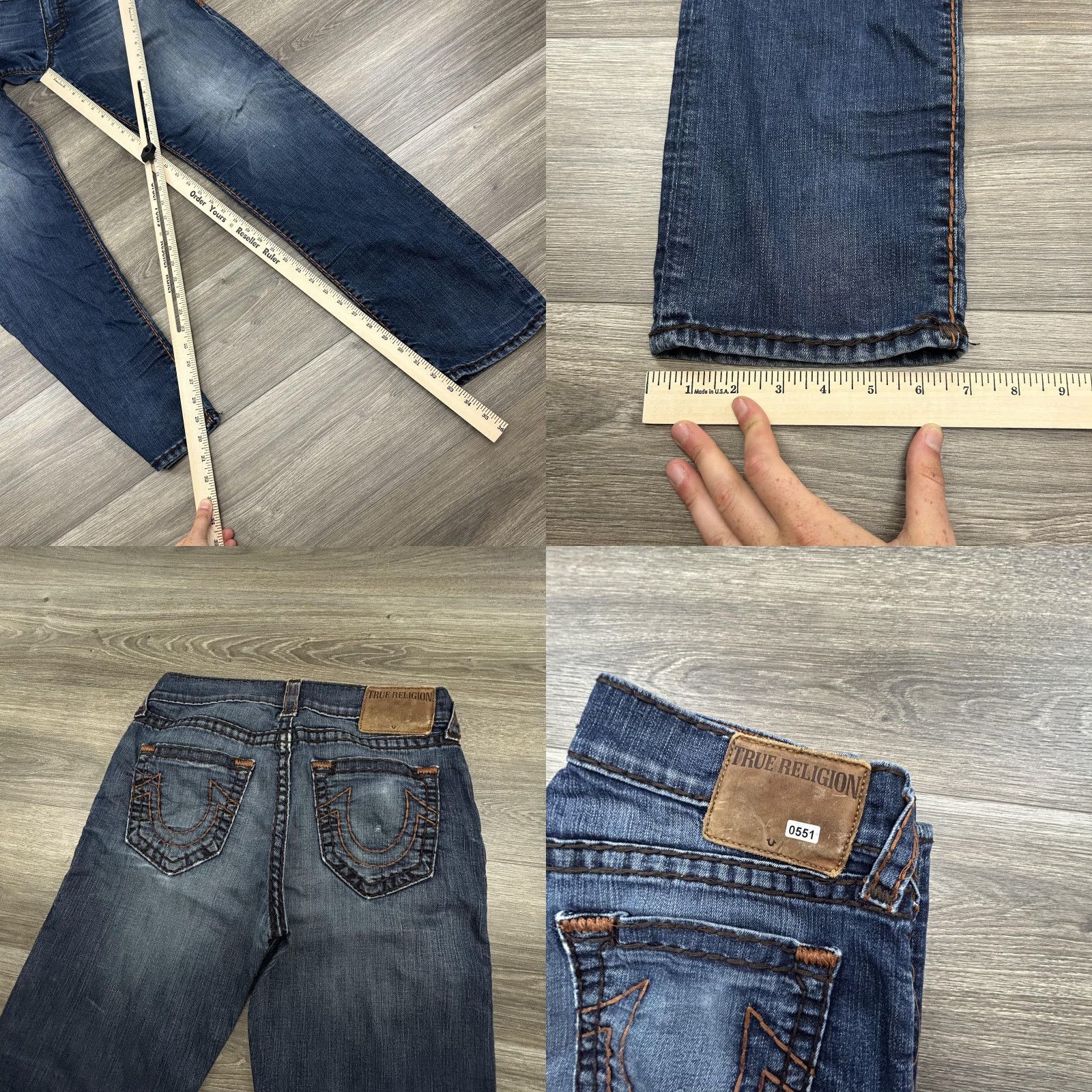 True Religion VINTAGE True Religion Jeans Mens 32x33 Blue Geno Slim Straight Distressed Made USA Size US 32 / EU 48 - 8 Thumbnail