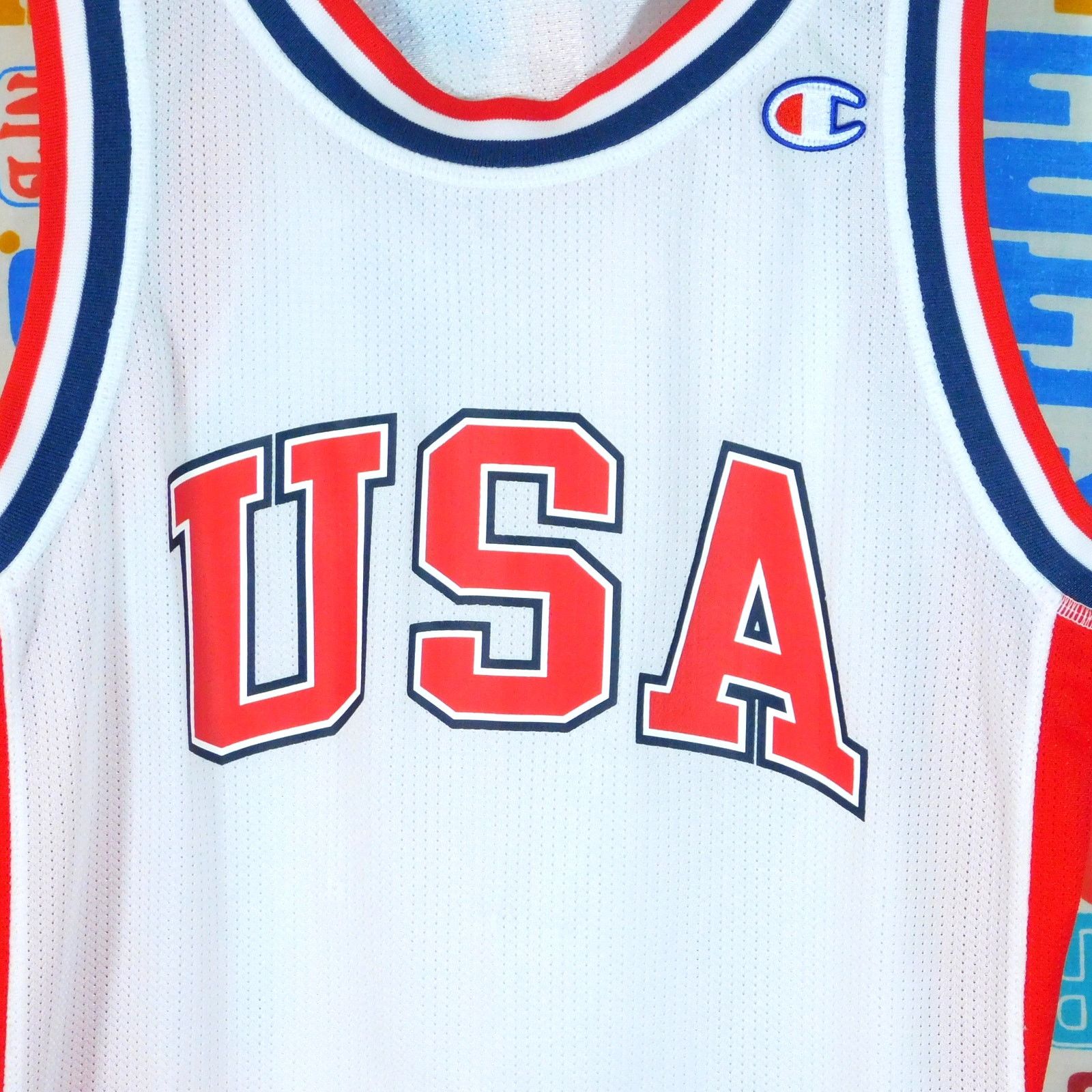 Champion Champion USA Basketball Jersey Size S White Mesh Red Blue Size US S / EU 44-46 / 1 - 4 Thumbnail