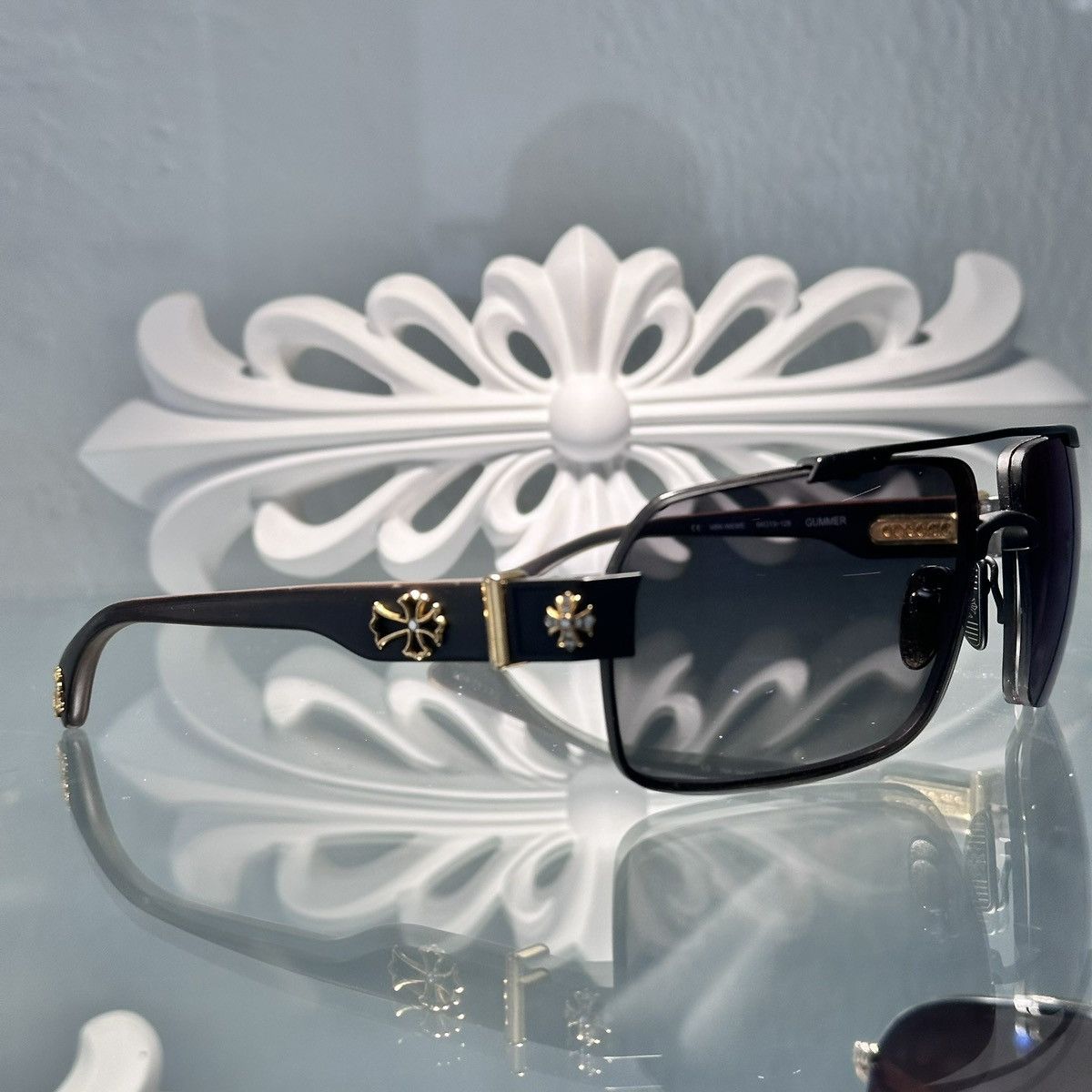 Chrome Hearts Chrome Hearts 💎 JEWEL Gummer 1/1 ‘Dark Triad’ Sunglasses Size ONE SIZE - 8 Thumbnail