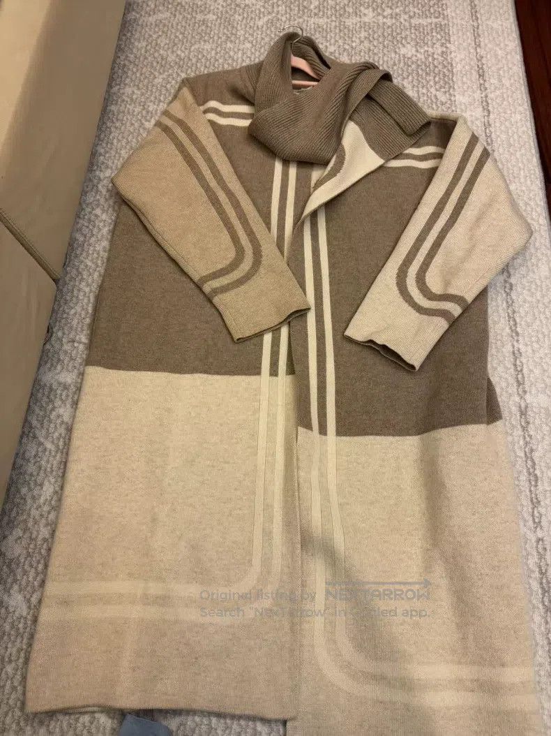 Hermes Multicolored cashmere long cardigan coat