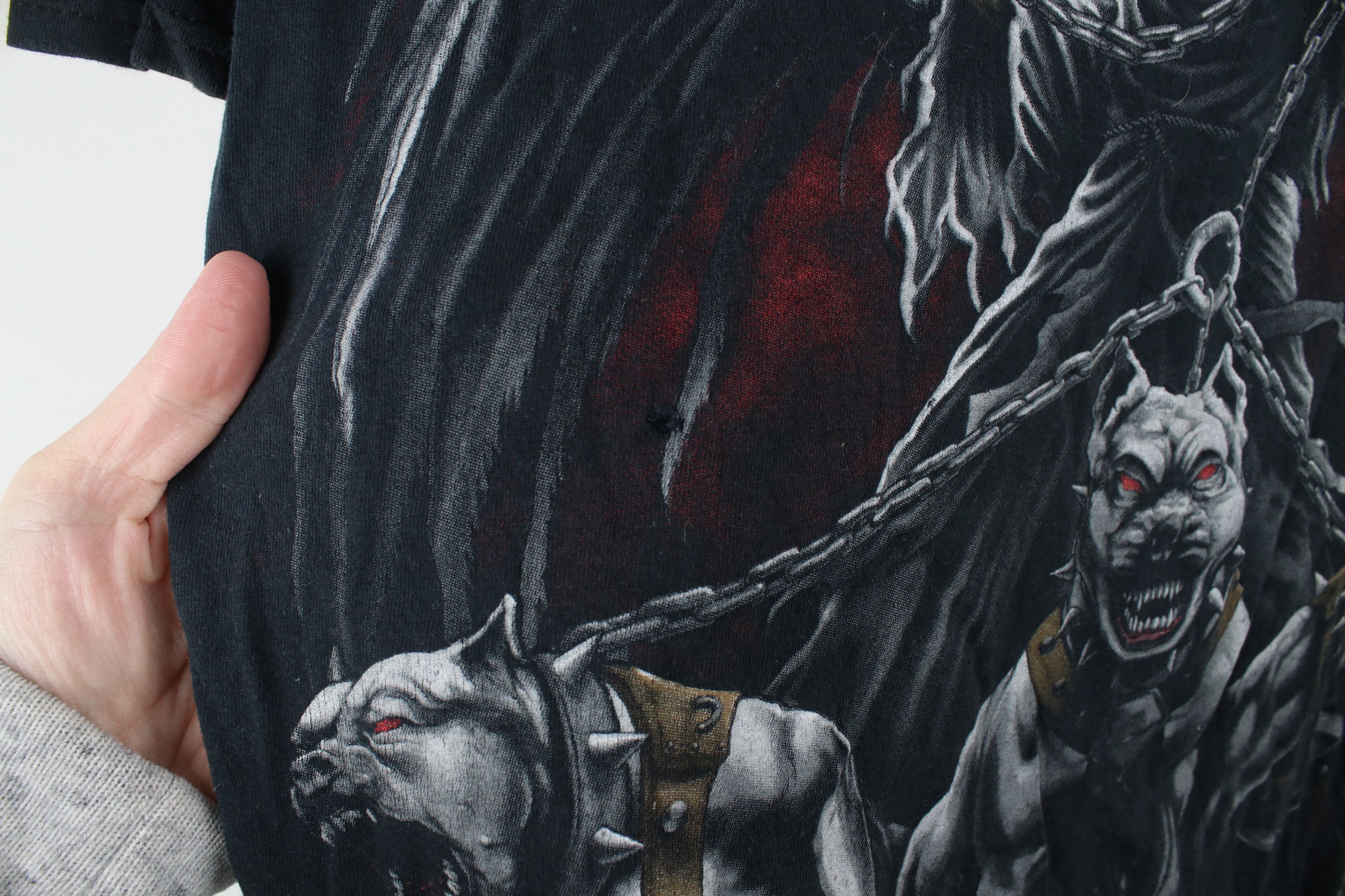 Vintage Vintage 90s Y2K Streetwear Grim Reaper Pitbull Dog T-Shirt Size US M / EU 48-50 / 2 - 5 Thumbnail