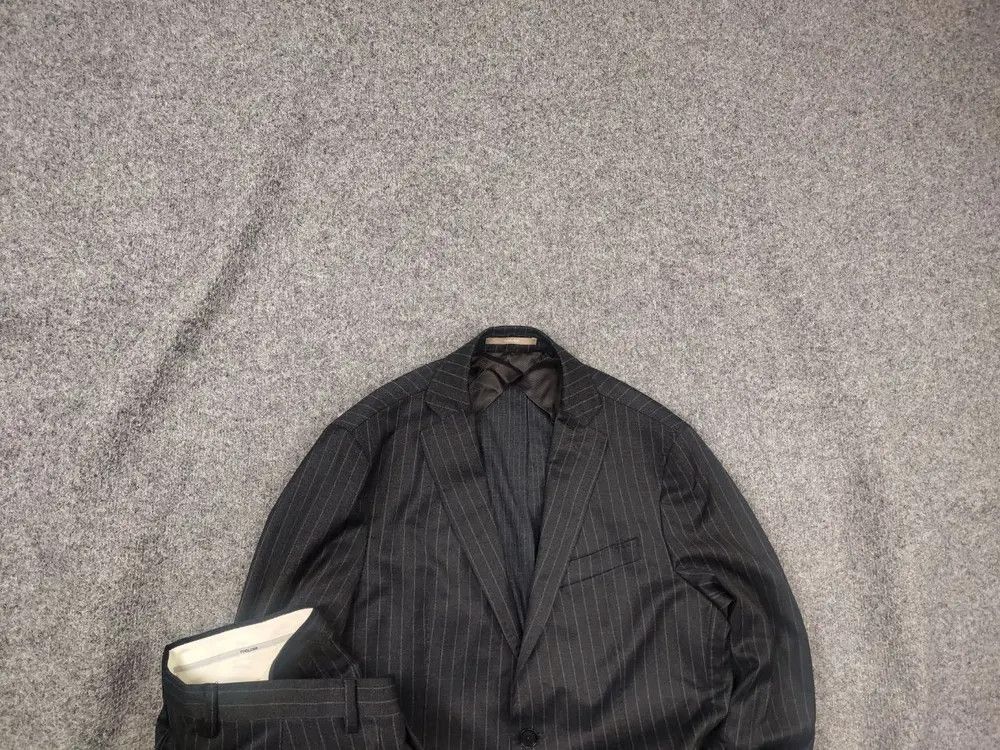 Paoloni Paoloni Quarantotto Reda Striped Unlined Blazer Pants Suit Size 48R - 1 Thumbnail