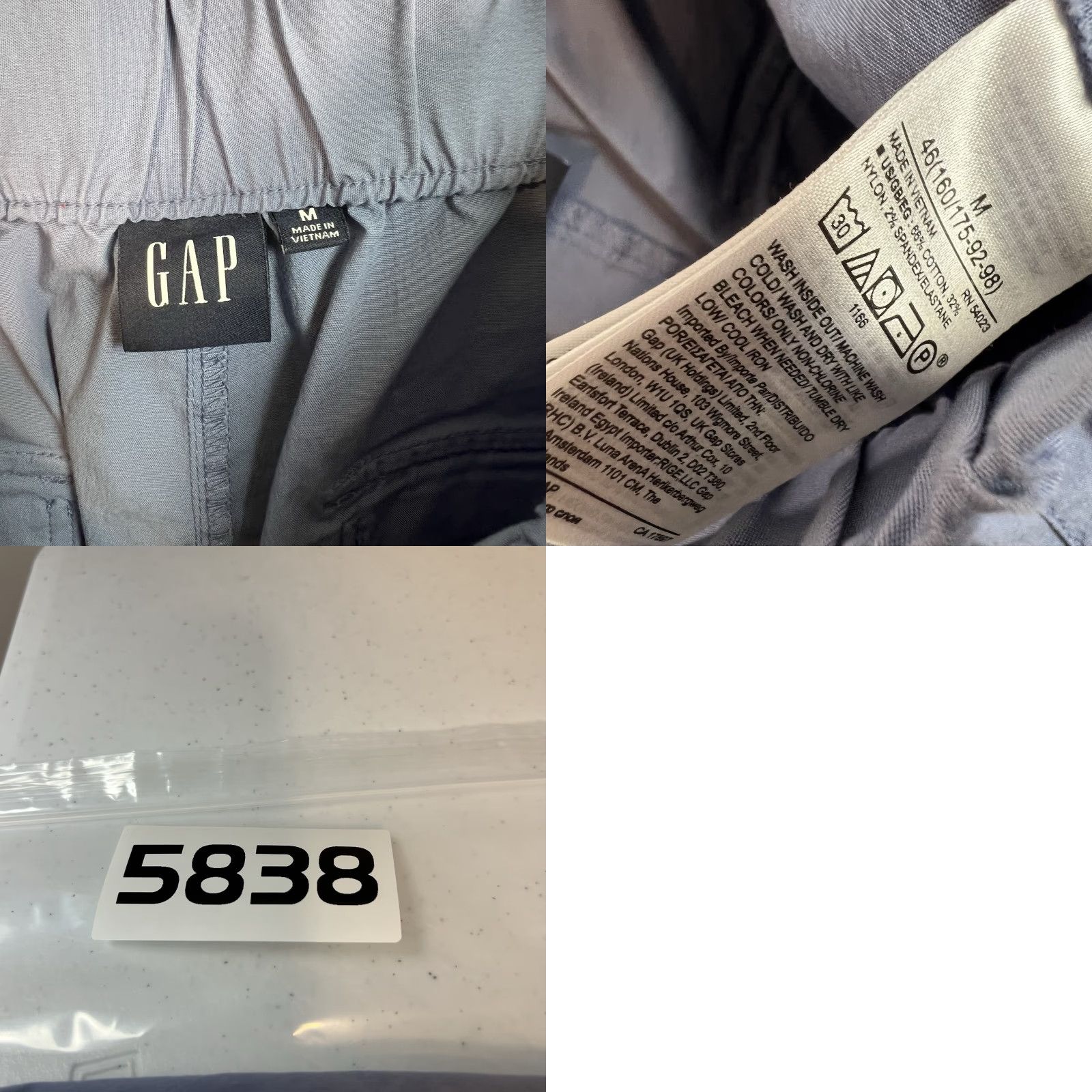 Gap VINTAGE Gap Wide Leg Pants Womens Medium Blue Elastic Waist Straight Leg Pants Theme: Chino Womens Size 32" / US 10 / IT 46 - 8 Thumbnail