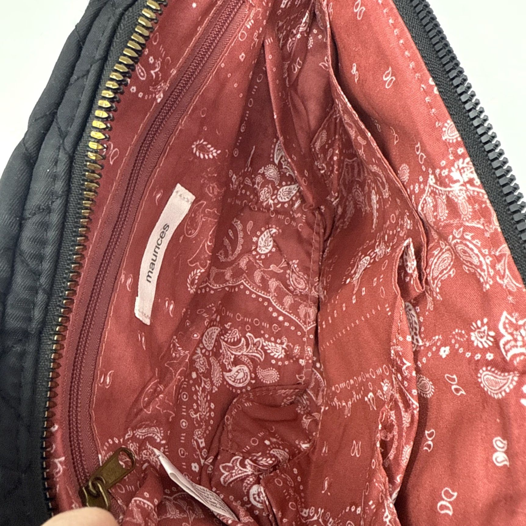 Vintage Maurices Fanny Pack Classic Nylon Quilted Large Red Interior Belt Bag Womens Size ONE SIZE - 7 Thumbnail