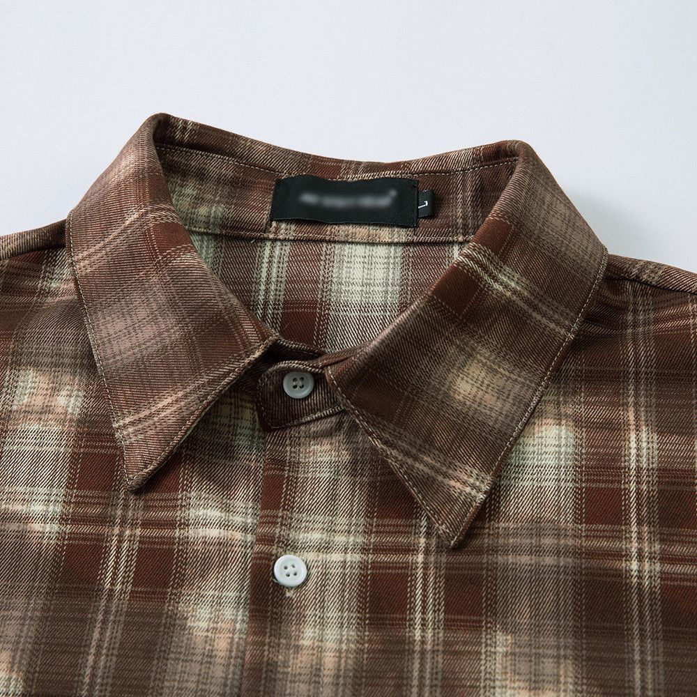 Japanese Brand × Vintage American street tie-dye loose casual plaid shirt Size US L / EU 52-54 / 3 - 3 Thumbnail