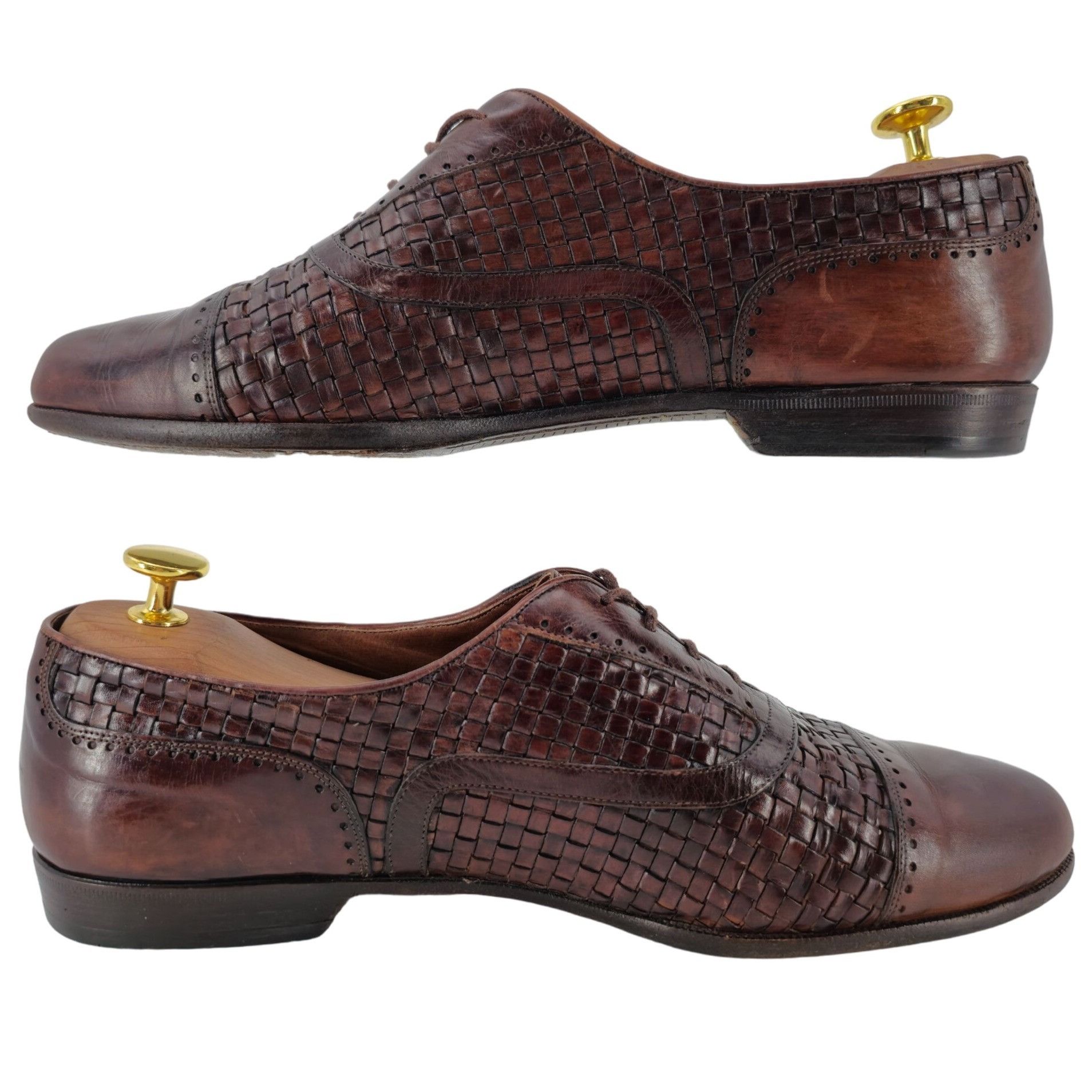 Bragano × Cole Haan Bragano Cole Haan Woven Leather Oxfords Brown Italy Mens 9.5 Size US 9.5 / EU 42-43 - 6 Thumbnail