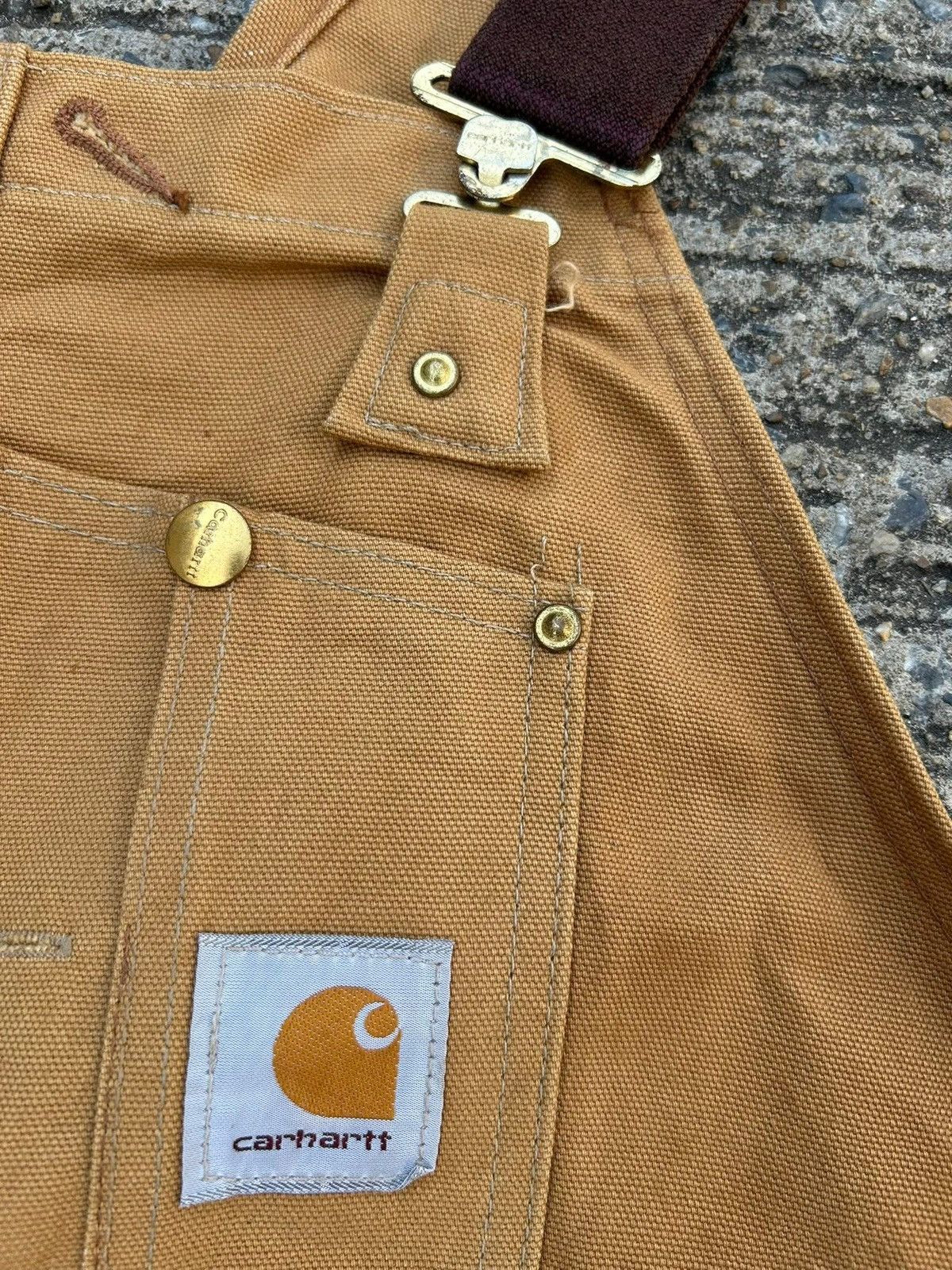 Carhartt Vintage 90s Carhartt Tan Distressed Double Knee Overall48x30 Size US 44 / EU 60 - 4 Thumbnail