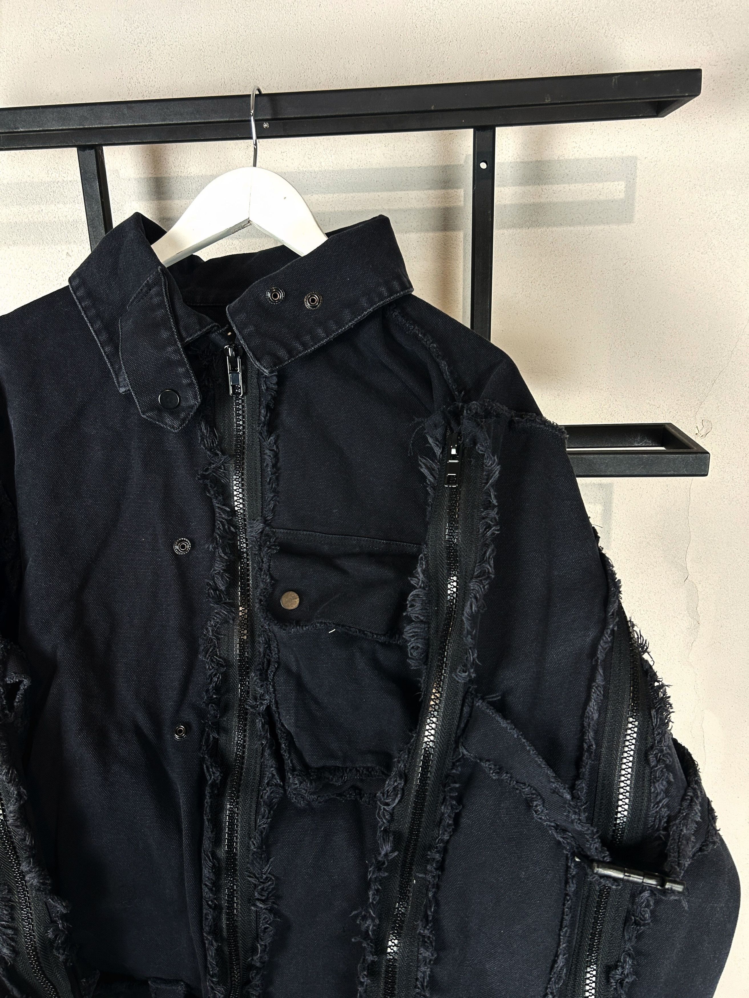 Yohji Yamamoto Distressed Black Cropped Jacket Zip Sleeve Grunge Punk Y2K Size US XL / EU 56 / 4 - 16 Thumbnail