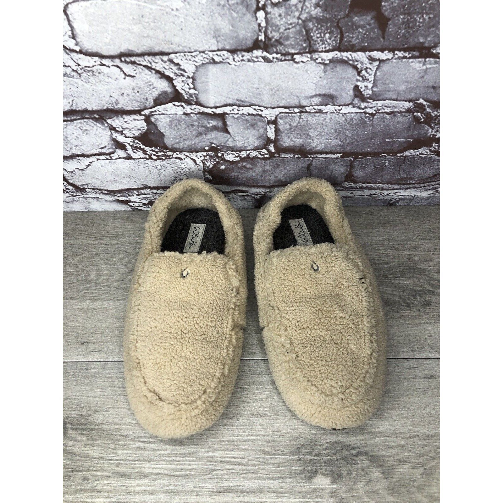 Olukai OLUKAI Nohea Heu Tan Sandbar Faux Fur Slippers Loafers Shoes Size US 8 / IT 38 - 10 Thumbnail