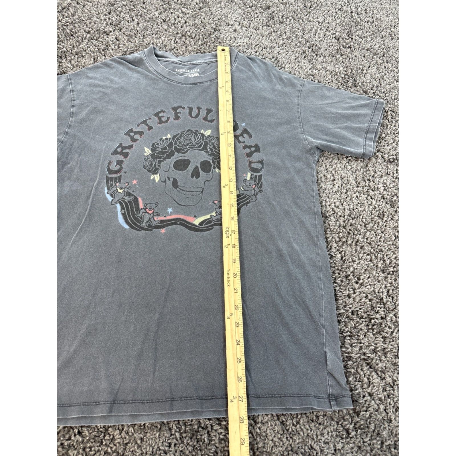 American Eagle Outfitters American Eagle Band Tee Grateful Dead Graphic T Shirt Mens XXS Gray Faded Size US XXS / EU 40 - 2 Thumbnail