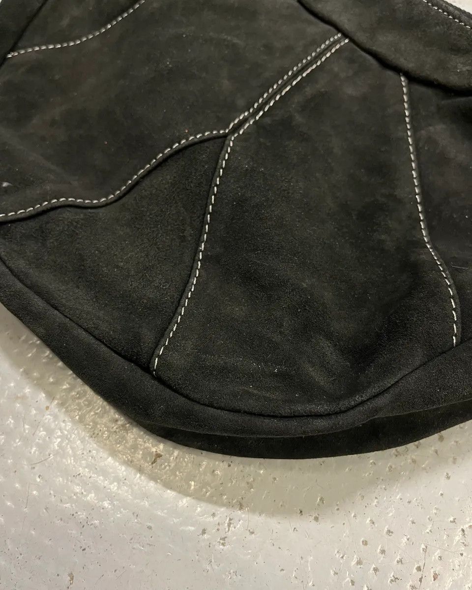 Just Cavalli 2000s Cavalli Braided Brown Leather Strap Black Suede Shoulder Bag Size ONE SIZE - 7 Thumbnail