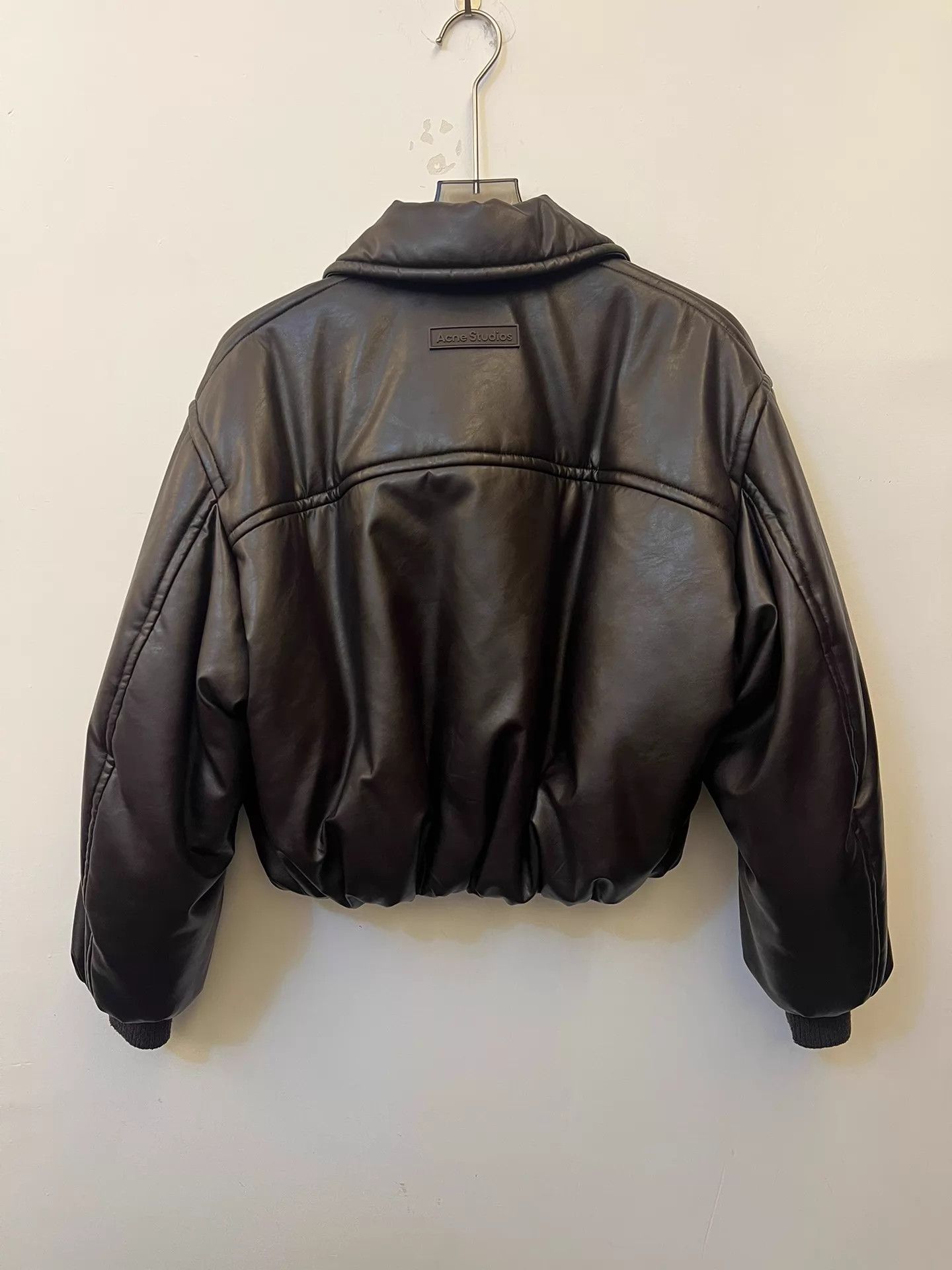 Acne Studios Acne Women's Coated Glossy Short Flight Jacket Dark Brown 34 Size XXS / US 00 / IT 34 - 2 Thumbnail