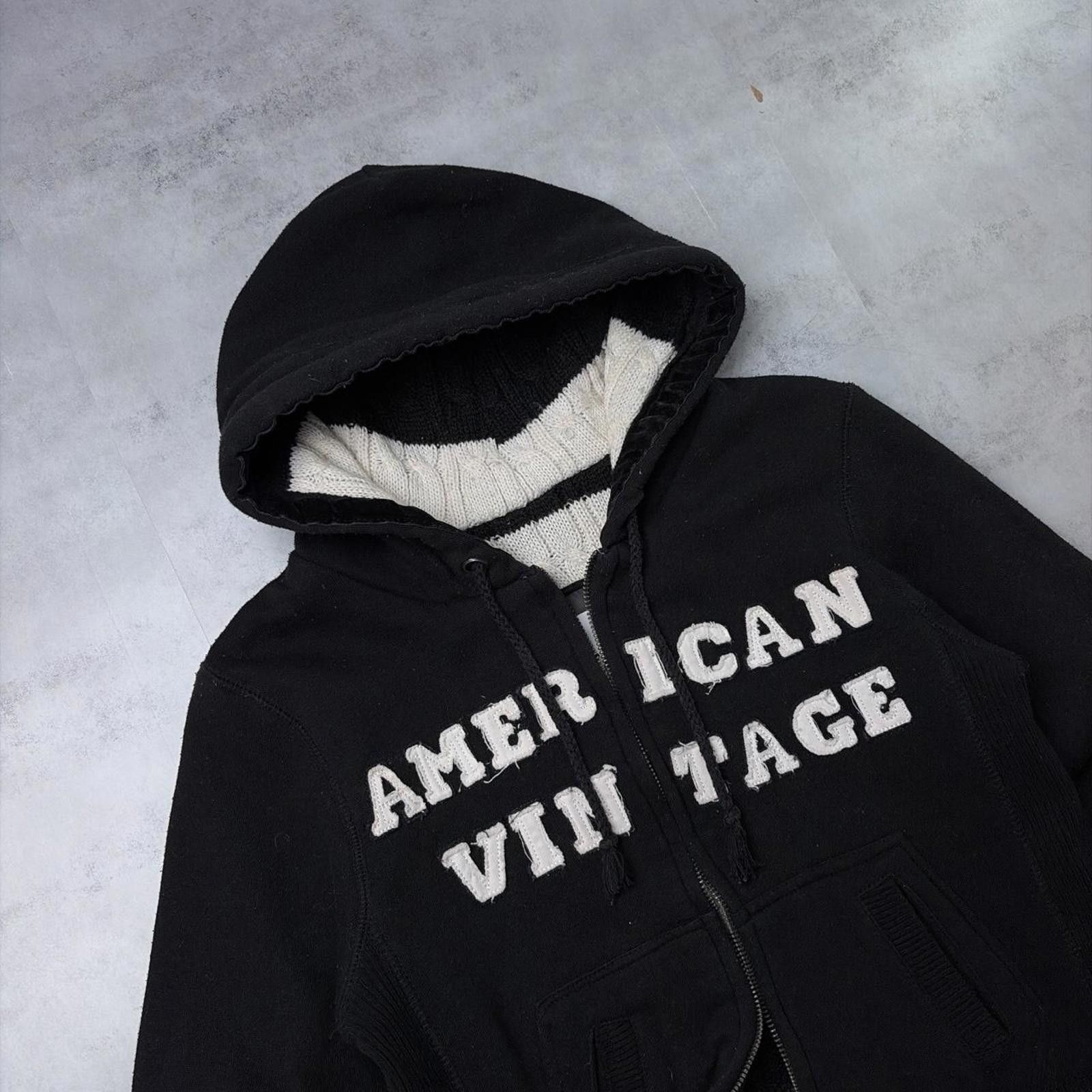 Other Y2K Black American Vintage Grunge Knit Lined Zip Up Hoodie Size S / US 4 / IT 40 - 5 Thumbnail