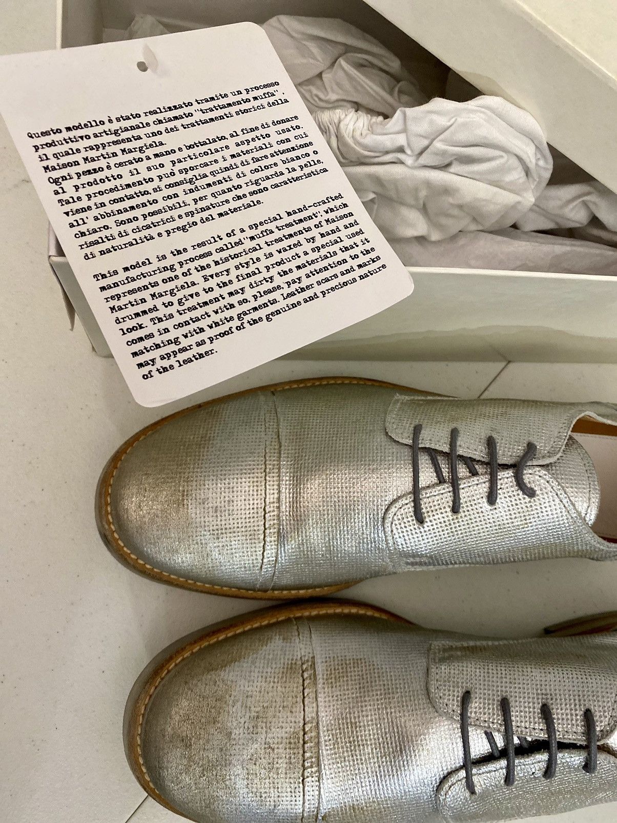 Maison Margiela Maison Margiela 22 🇮🇹 Silver treated TinMan Captoe 10 US New Size US 10 / EU 43 - 3 Thumbnail