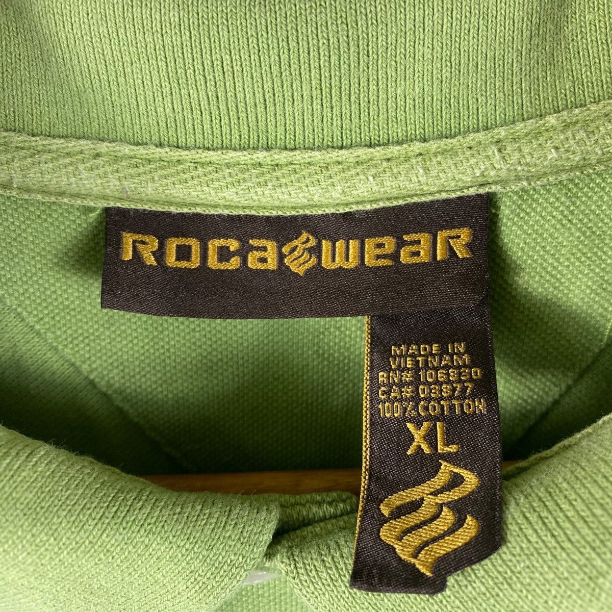 Rocawear × Vintage Vintage 00's ROCAWEAR Swarovski Logo Polo Shirt Extra Large Size US XL / EU 56 / 4 - 8 Thumbnail