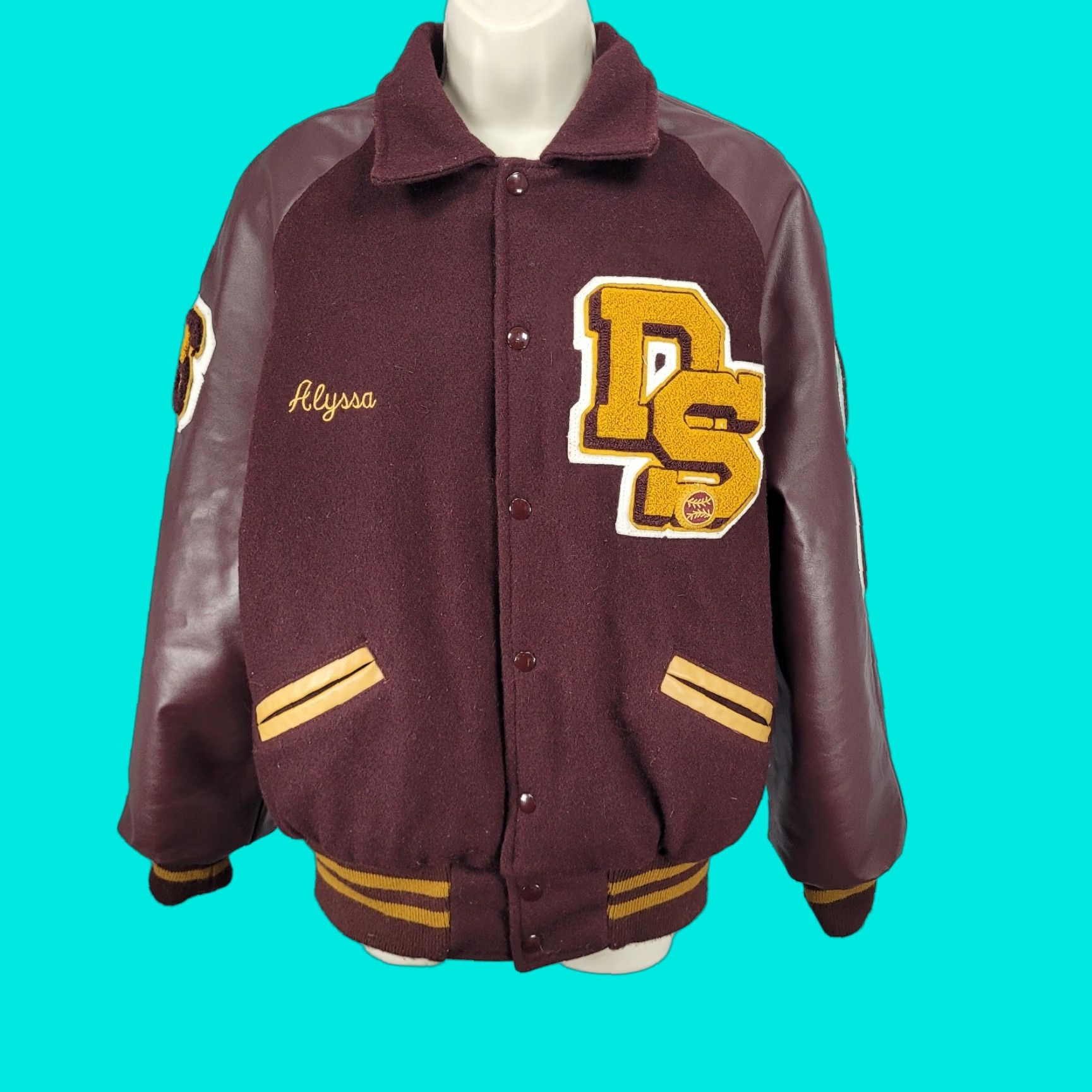 Etro Meca Varsity Jacket Women XL Red Quilted Lining Wool Snap Letterman Retro School Womens Size XL / US 12-14 / IT 48-50 - 1 Thumbnail