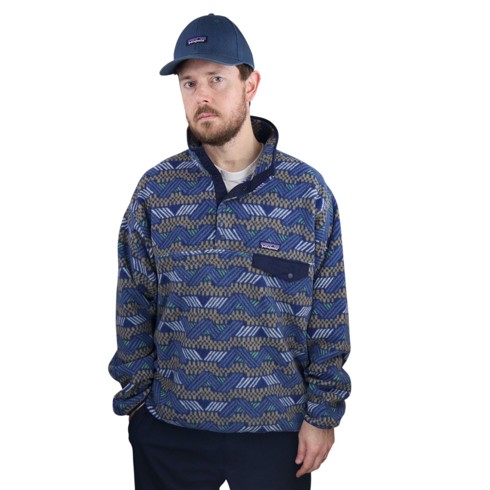 Patagonia Vintage Patagonia Baggy Aztec Tribal Fleece Jacket Men Large Size US L / EU 52-54 / 3 - 1 Thumbnail