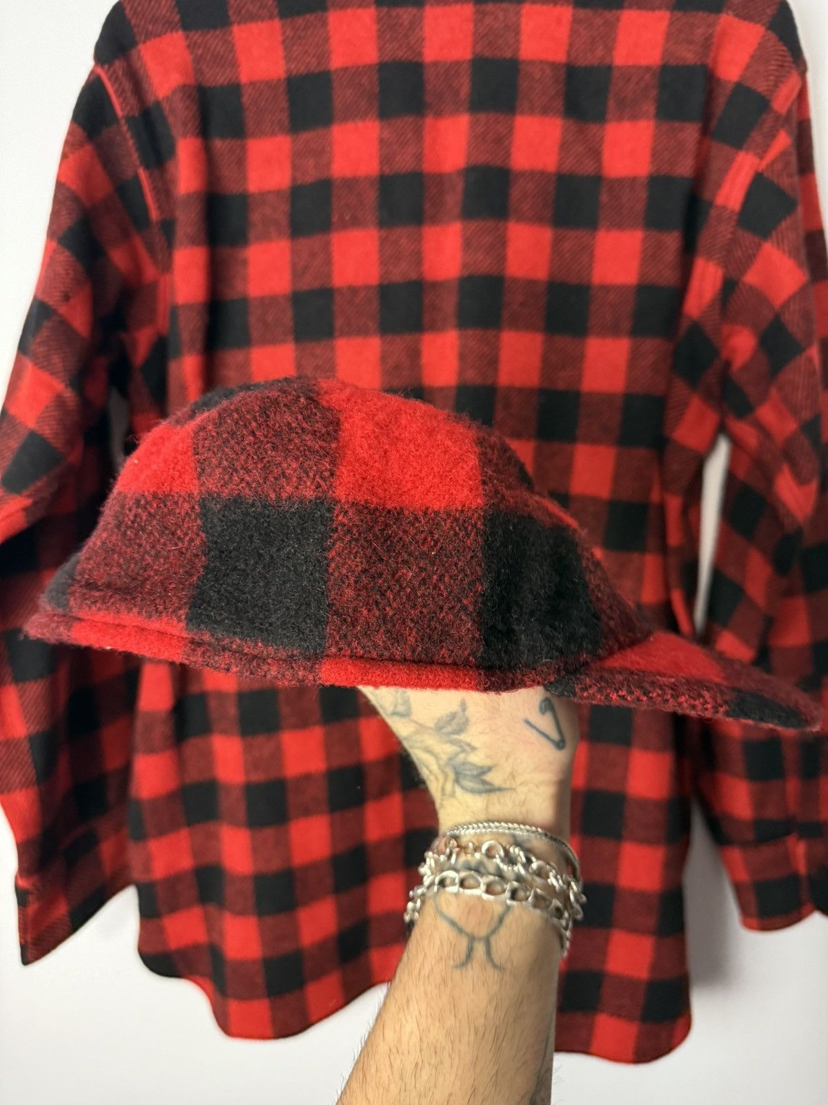 Woolrich Woolen Mills Vintage 1950s Woolrich Flannel Red/Black With Hat Size US L / EU 52-54 / 3 - 11 Thumbnail