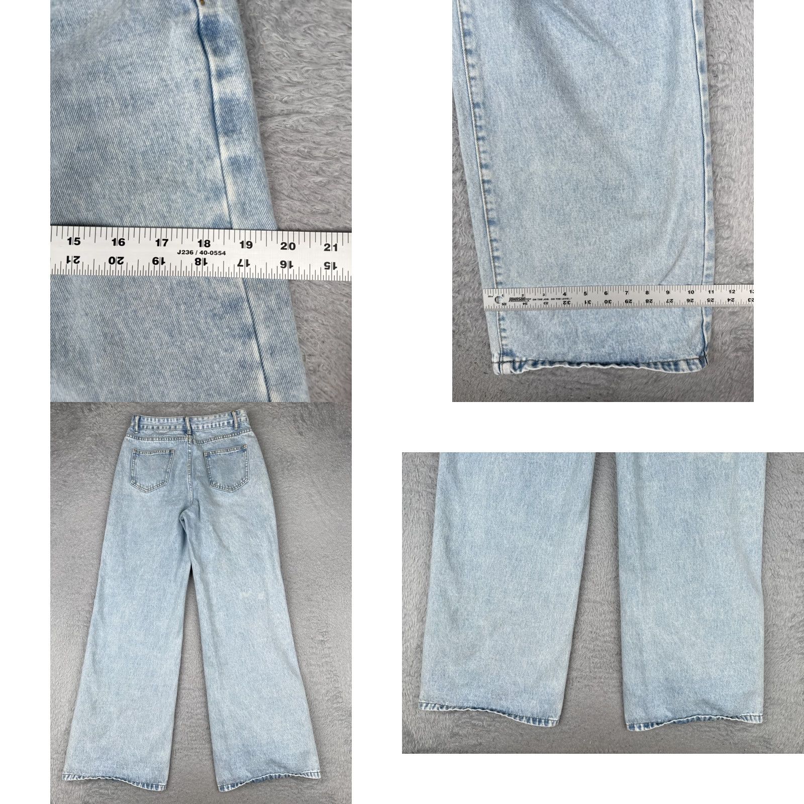 Shein Shein Jeans Women 4 Blue Denim Wide-Leg High Rise Distressed 26x31 90s Women Size 27" / US 4 / IT 40 - 9 Thumbnail