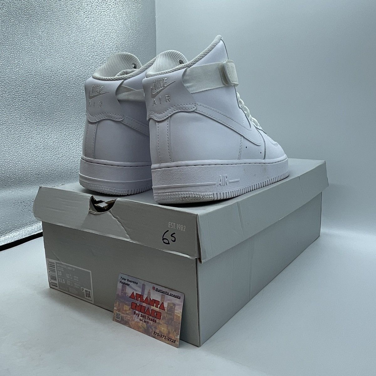 Nike Air Force 1 high triple white Size US 10 / EU 43 - 5 Thumbnail