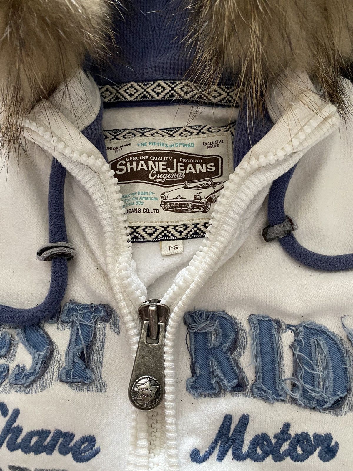 If Six Was Nine × Japanese Brand × Le Grande Bleu (L.G.B.) Shane jeans faux fur embroidered hoodie Size US M / EU 48-50 / 2 - 6 Thumbnail