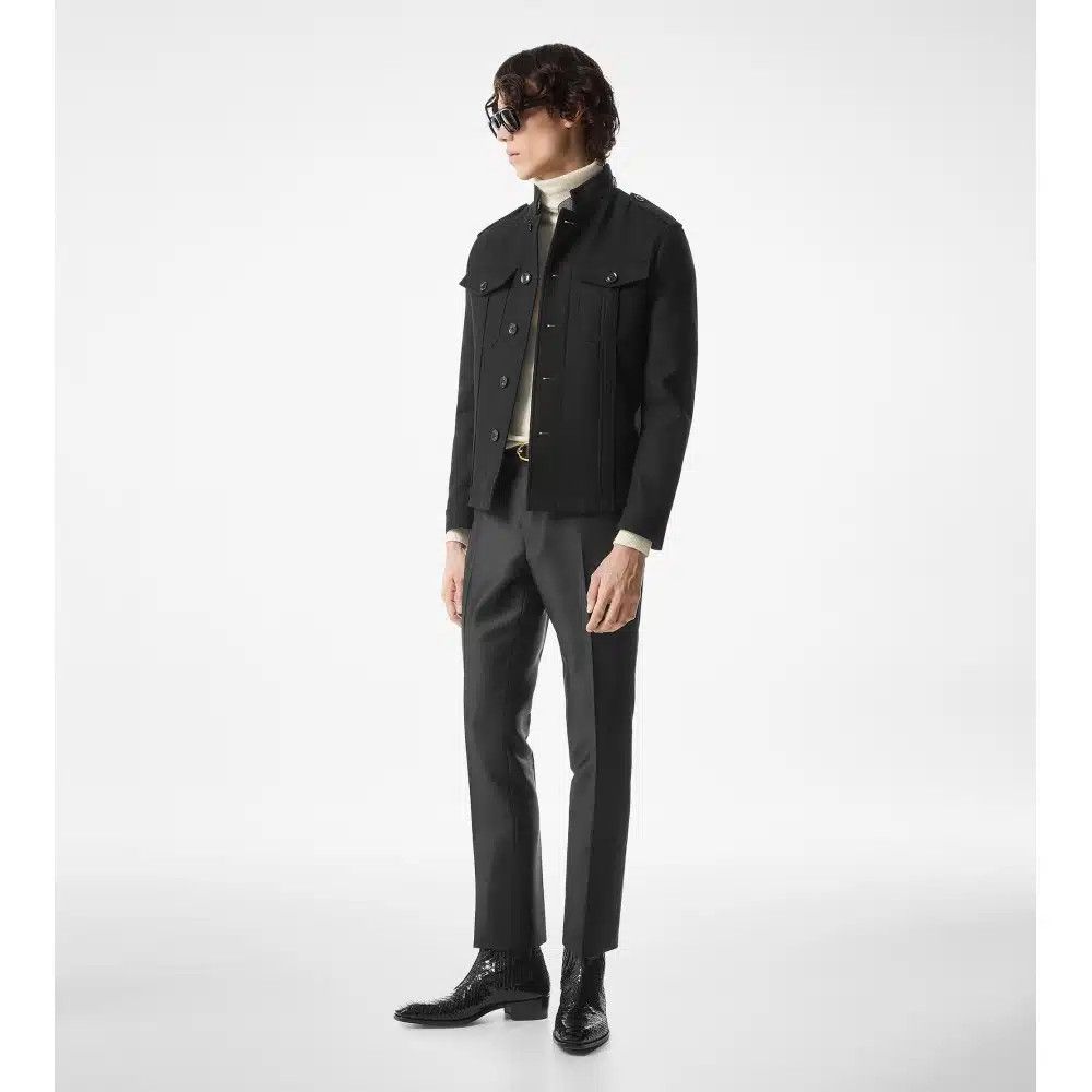 Tom Ford o1loc1c0925 OJS009 Stand Collar Outershirt in Black Size US L / EU 52-54 / 3 - 3 Thumbnail