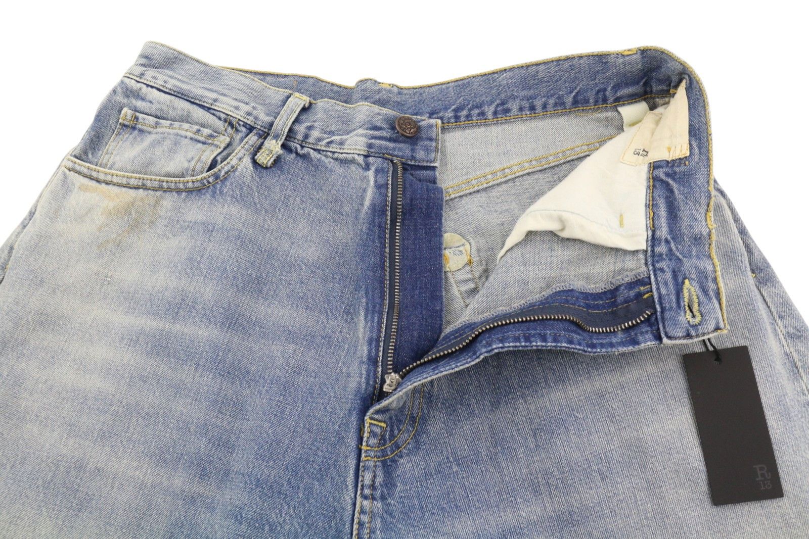 R13 VENTI 28 Veiled Blue Baggy Low Rise Jeans 88833 Size 28" / US 6 / IT 42 - 5 Thumbnail