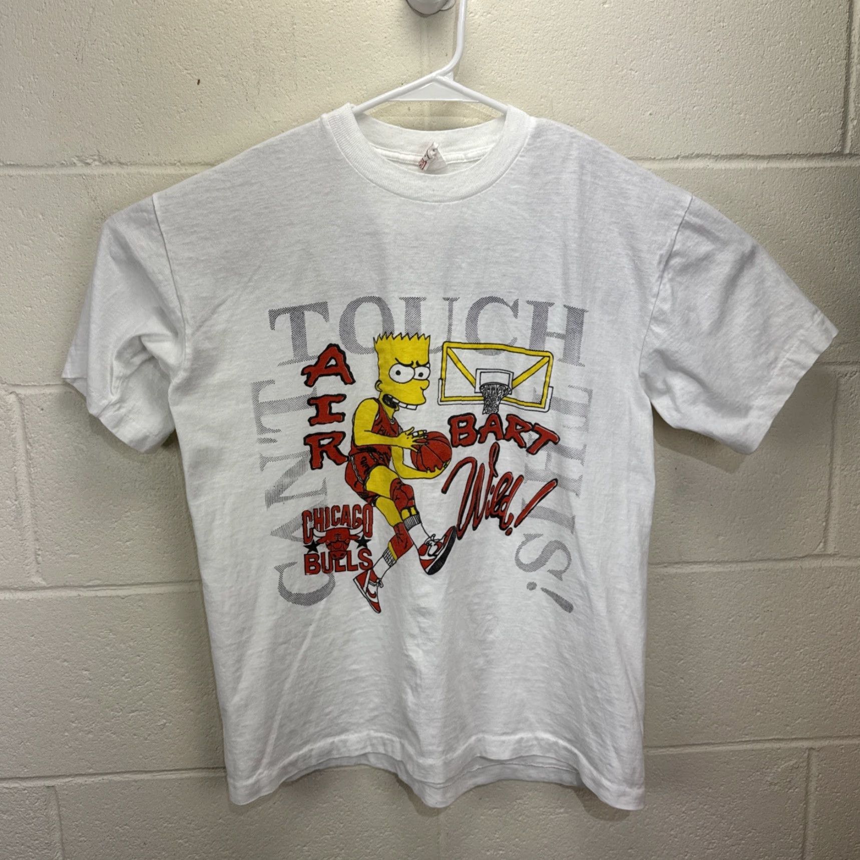 Vintage VINTAGE 90s Newstar Simpsons Air Bart Chicago Bulls Graphic Tee Large White Hip Hop Unisex Size US L / EU 52-54 / 3 - 2 Thumbnail