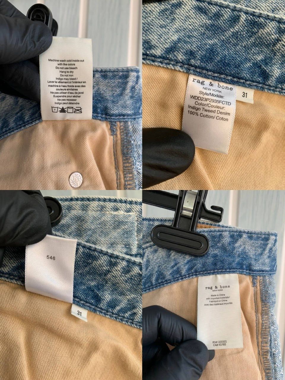 Japanese Brand × Rag & Bone Rag & Bone Logan Mid-Rise Wide Leg Indigo Tweed Denim Jeans Size US 31 - 24 Thumbnail
