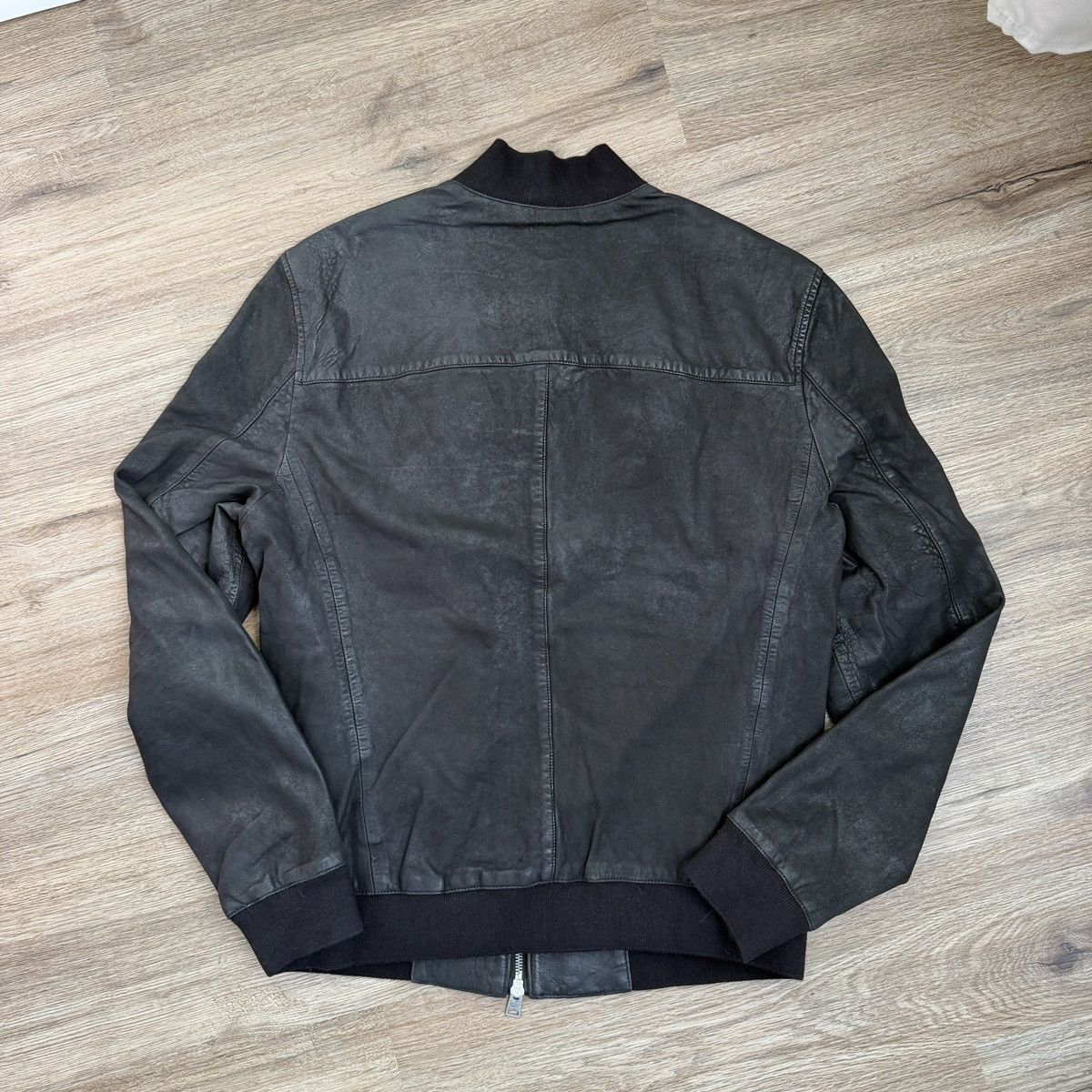 Allsaints AllSaints Black Leather Bomber Jacket - Size Small Size US S / EU 44-46 / 1 - 6 Thumbnail
