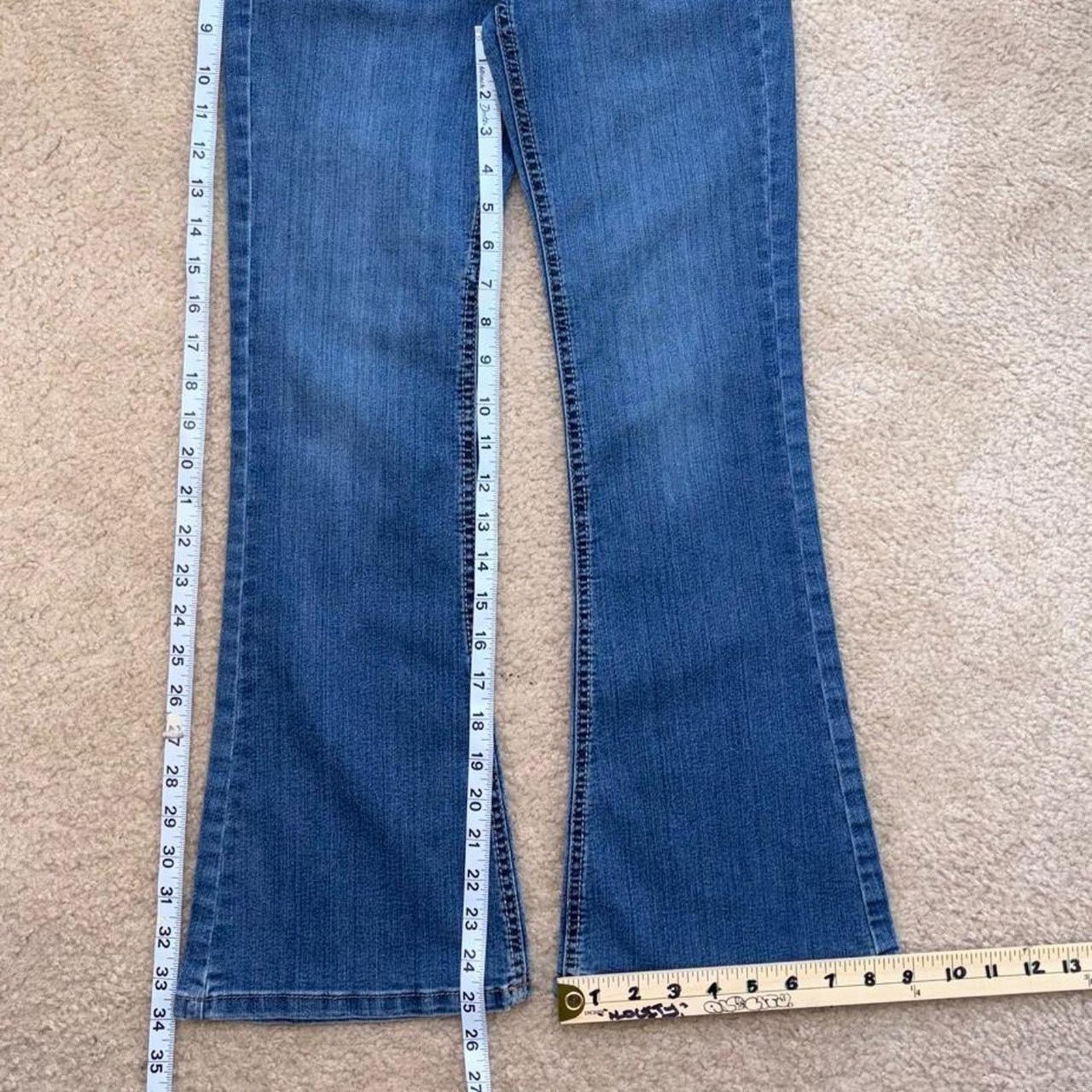 Jordache Y2K Blue Denim Western Jordache Flaired Jeans Size 34" / US 12 / IT 48 - 5 Thumbnail