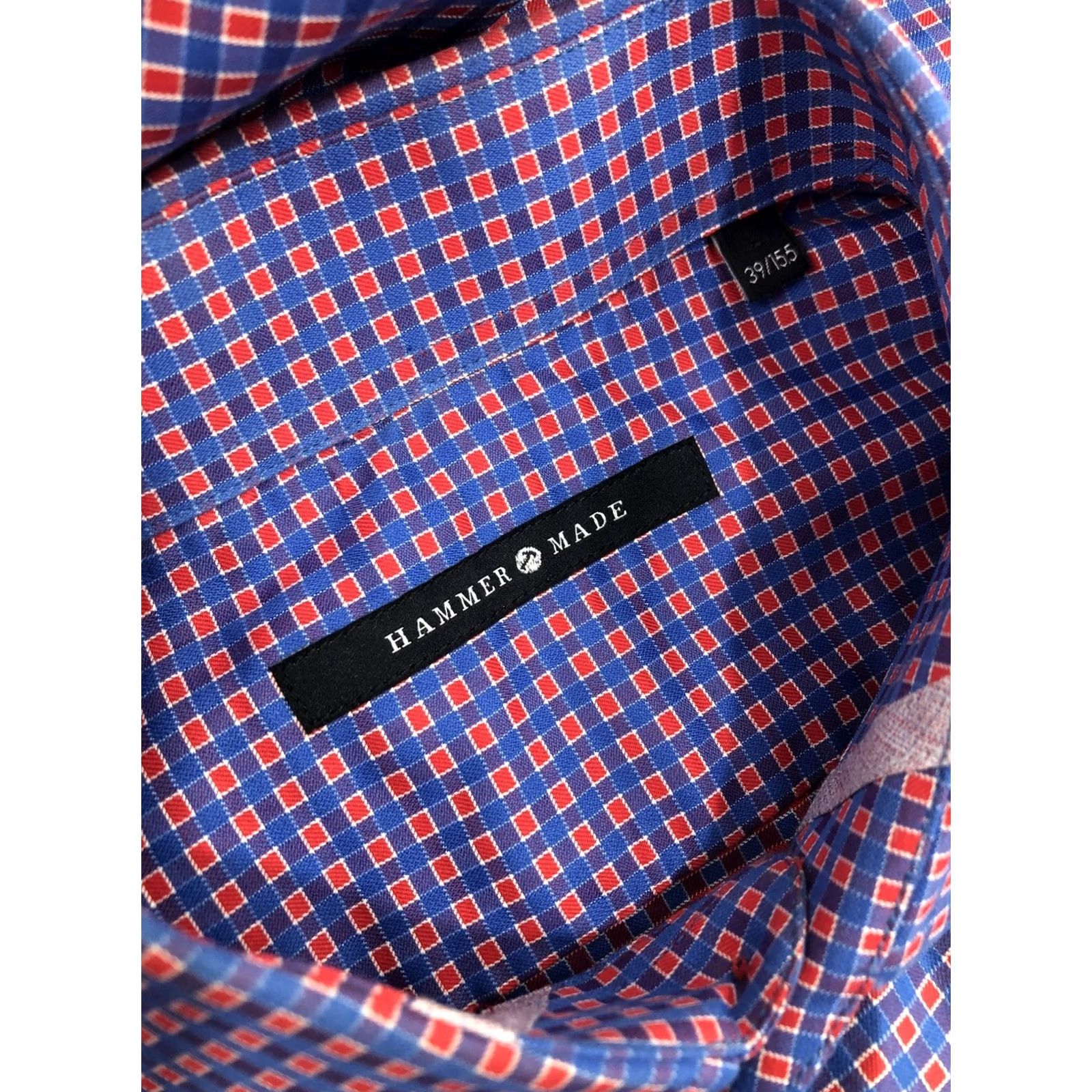 Vintage Hammer Made Plaid Check Shirt - Mens M Long Sleeve Button-Up Blue / Red / White EXCELLENT Size US M / EU 48-50 / 2 - 6 Thumbnail