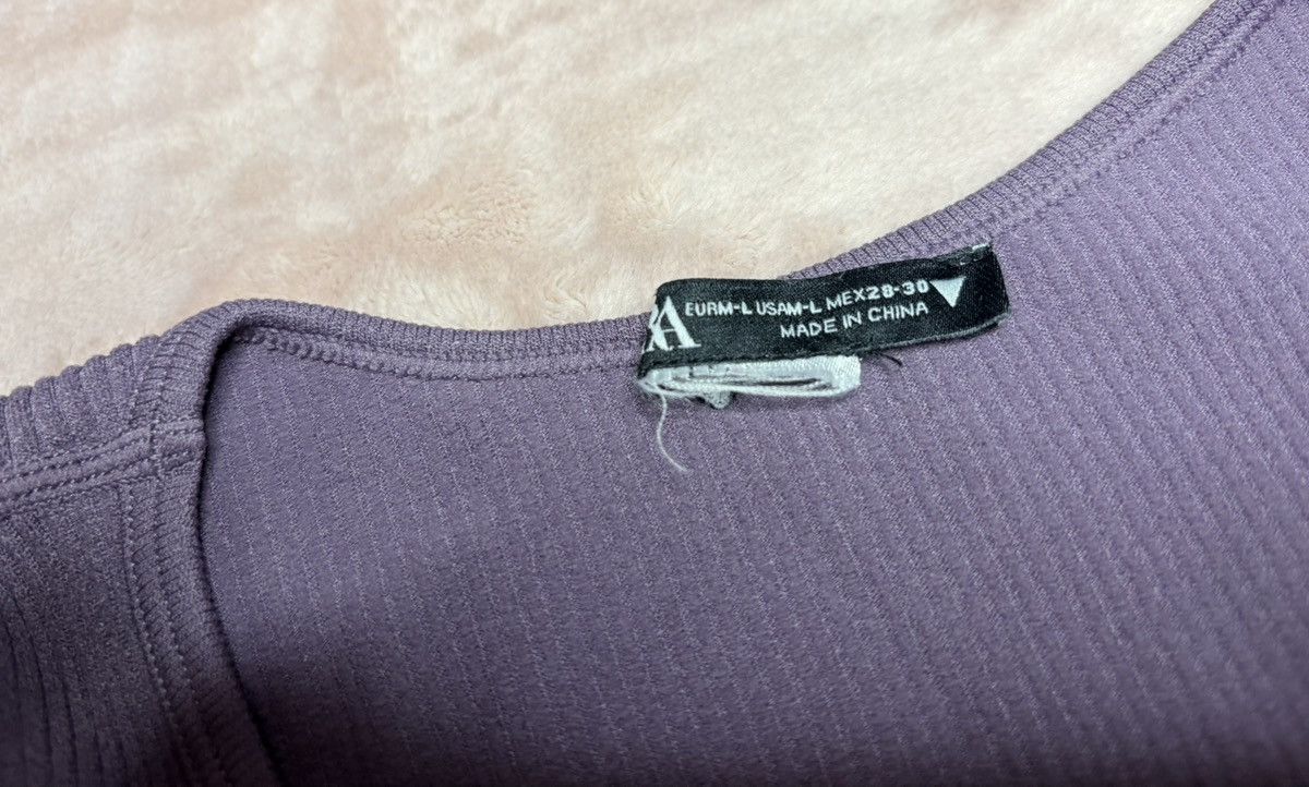 Zara Women’s Zara Large Ribbed Purple Crop Top Size L / US 10 / IT 46 - 3 Thumbnail