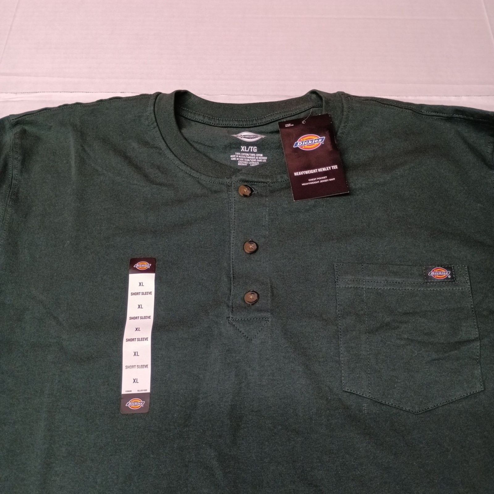 Dickies Dickies Heavyweight Henley Tee Shirt Men's XL XLarge Green Size US XL / EU 56 / 4 - 3 Thumbnail