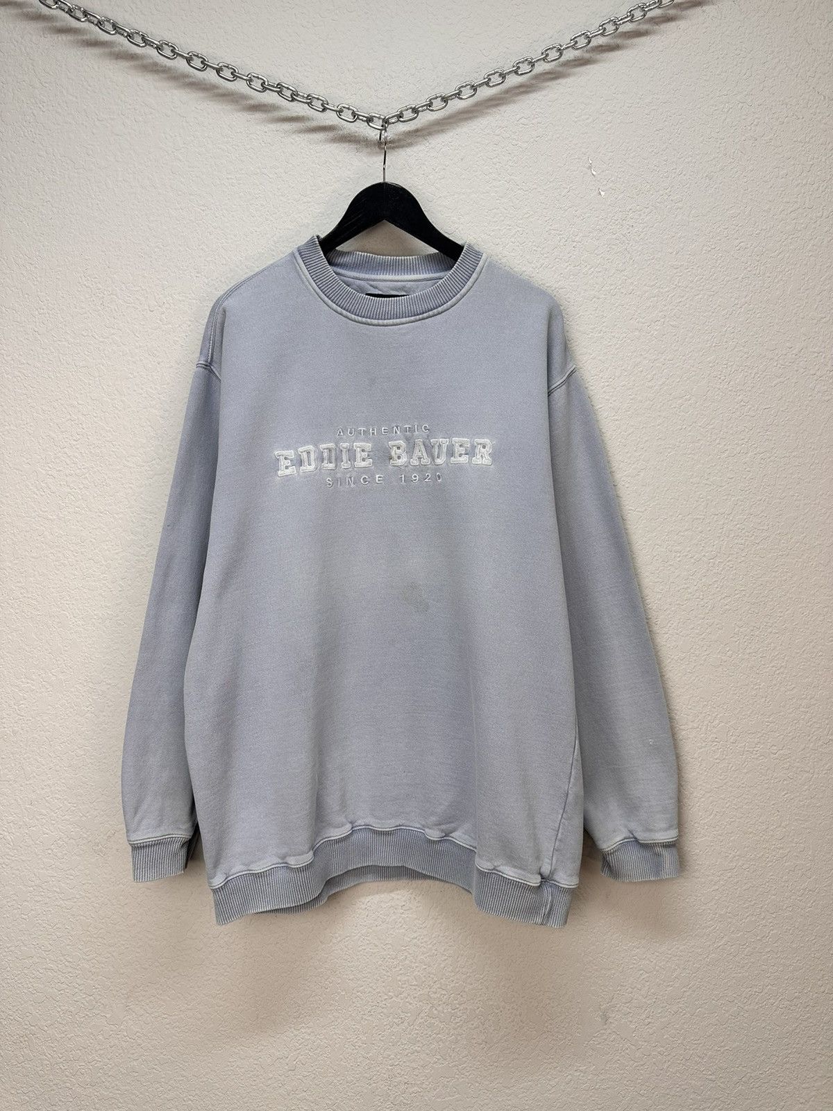 Eddie Bauer Vintage Hoodie Oversize Nike Blue Streetwear Y2K 90s Adidas Size US L / EU 52-54 / 3 - 1 Thumbnail