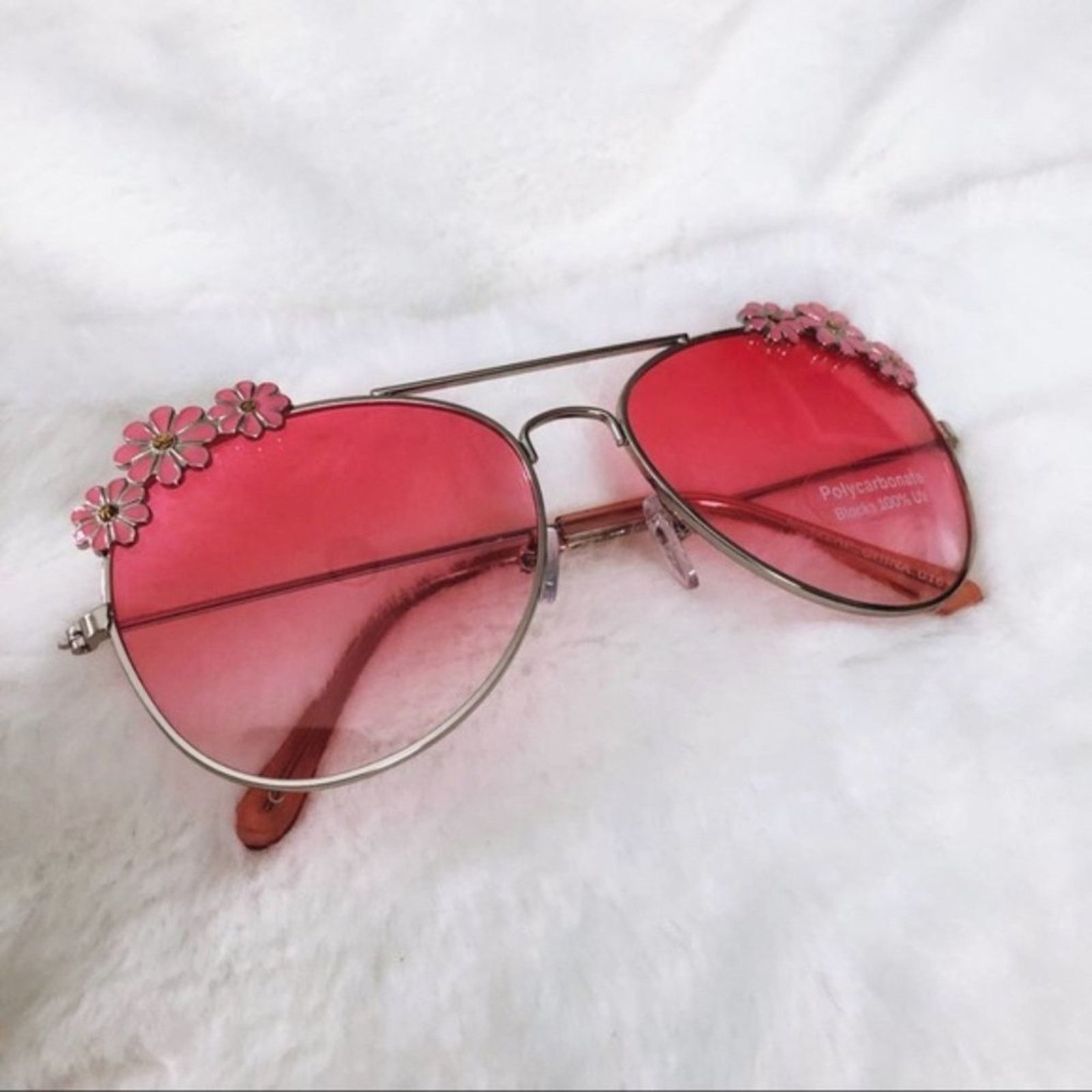 Other Flower Pink Accented Trim Aviators Sunglasses Size ONE SIZE - 1 Thumbnail