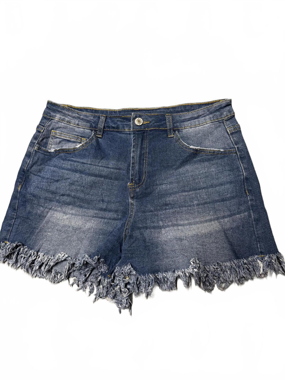 Designer Stylish Frayed Denim Shorts - Medium Size Size 32" / US 10 / IT 46 - 2 Thumbnail