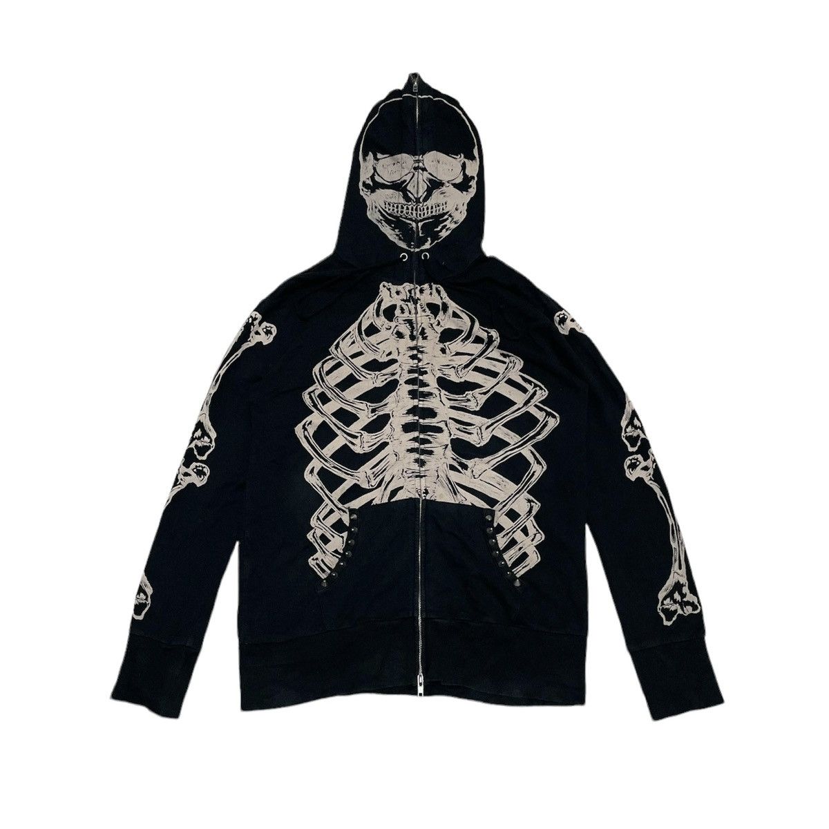 Hysteric Glamour × Japanese Brand Glad News Skeleton Studded Skull Hoodie Size US M / EU 48-50 / 2 - 1 Thumbnail