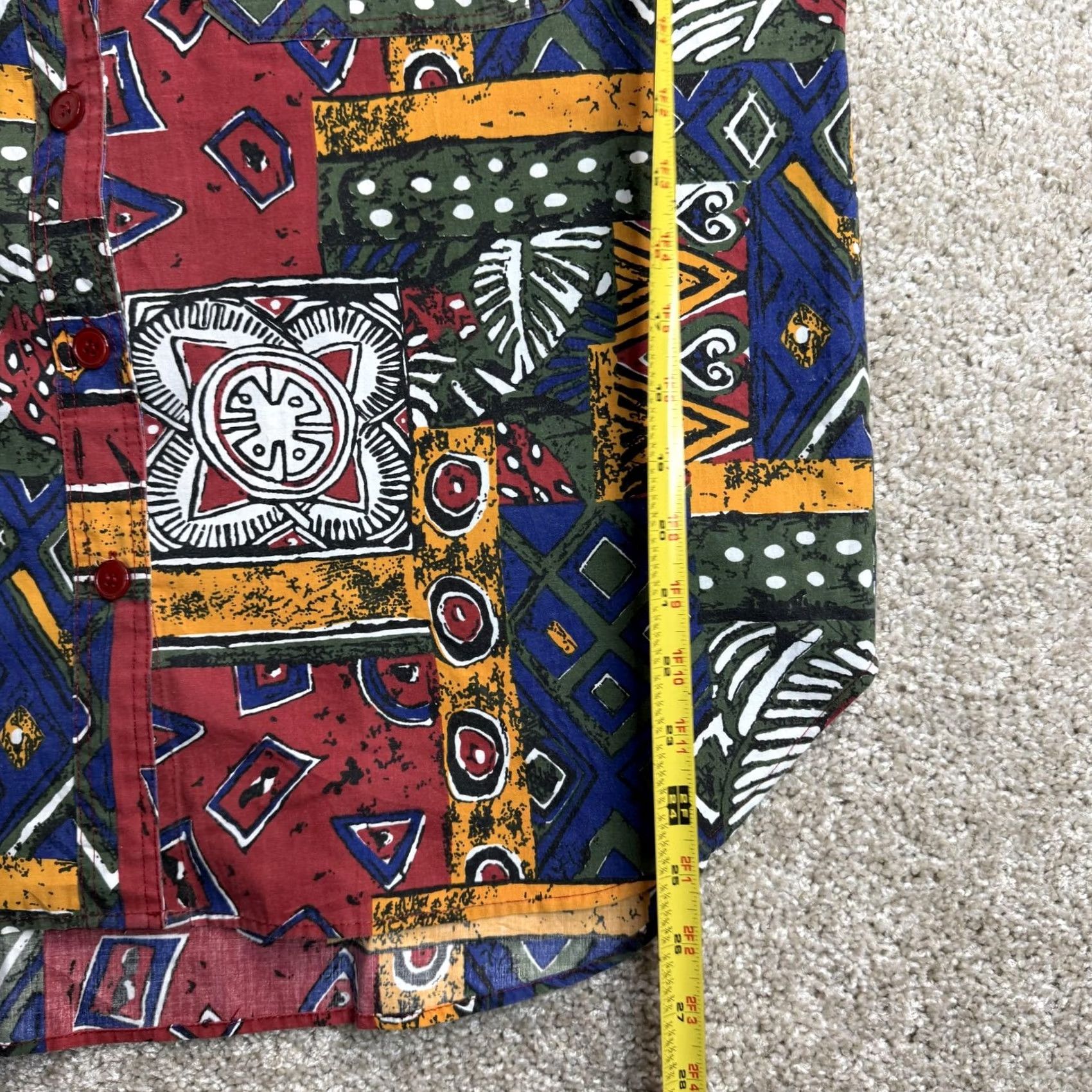 Vintage VINTAGE Cristina Shirt Womens Large Retro Geometric Short Sleeve 90s Size L / US 10 / IT 46 - 5 Thumbnail