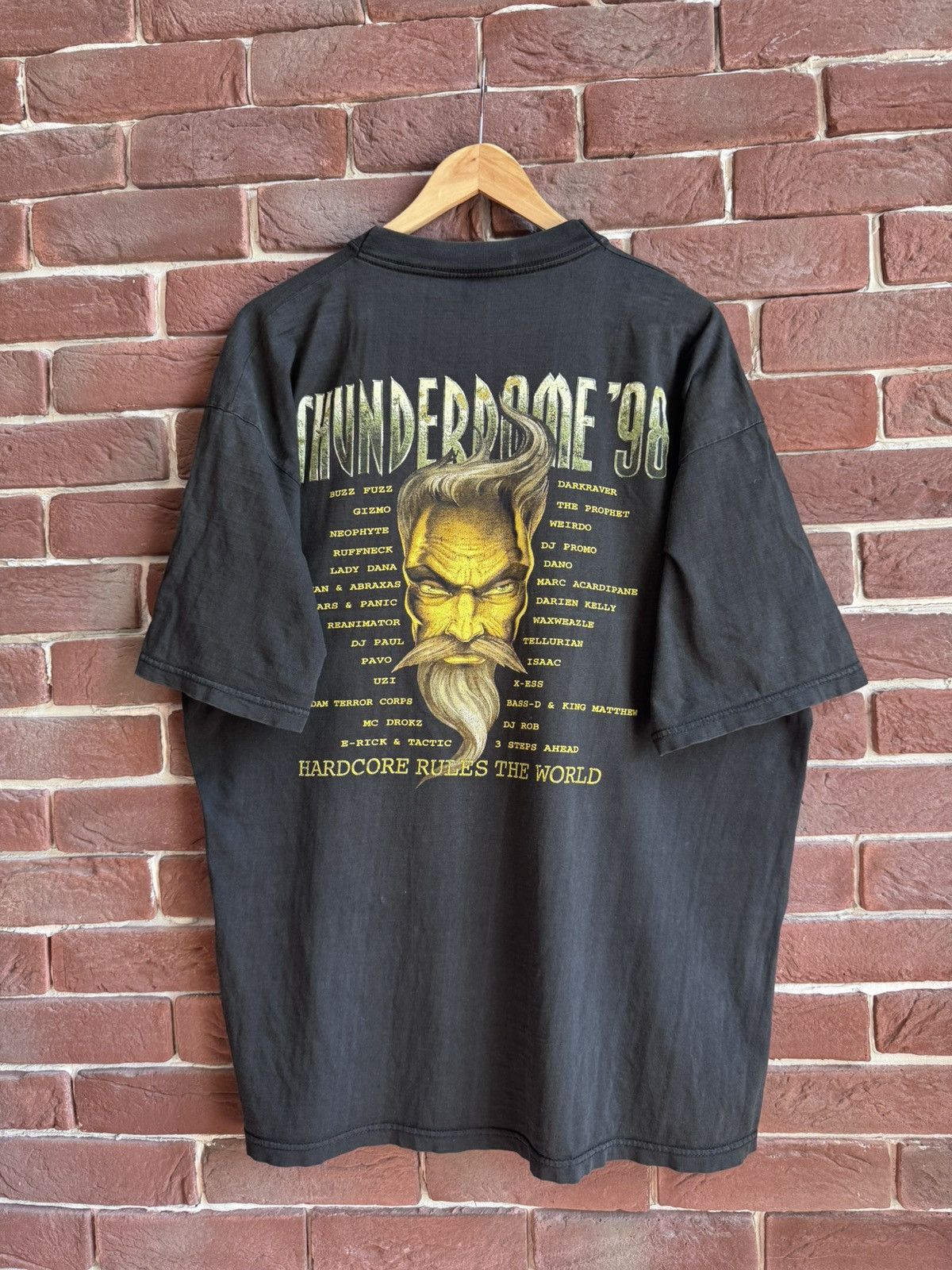 Band Tees Vintage 90s Thunderdome Wizard Hardcore Gabber Band Tshirt Size US XL / EU 56 / 4 - 2 Thumbnail