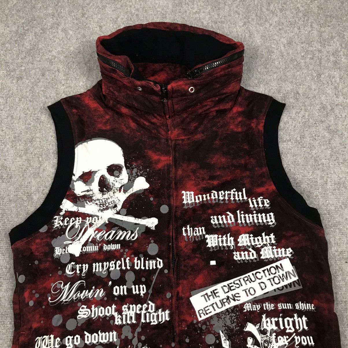 If Six Was Nine × Japanese Brand Japanese brand Red Black Punk Vest Jacket Size US M / EU 48-50 / 2 - 2 Thumbnail