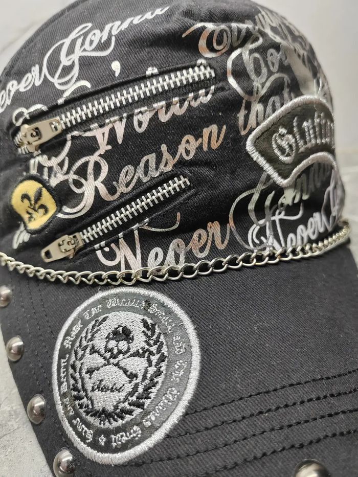 Hysteric Glamour Vintage Skulls Patches Distressed Style Cap Hat Size ONE SIZE - 3 Thumbnail