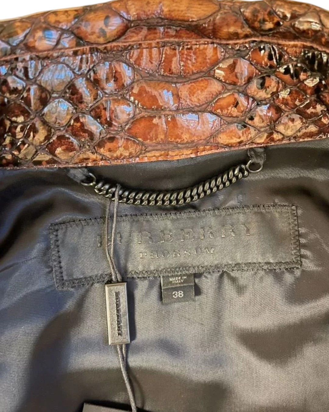 Burberry Prorsum F/W 2013 RUNWAY PYTHON EMBOSSED GOATSKIN LEATHER JACKET Size XS / US 0-2 / IT 36-38 - 8 Thumbnail