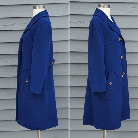 Union LA × Vintage Vintage 50s 60s Jackie O Kennedy Cobalt Blue Double Breasted Size M / US 6-8 / IT 42-44 - 3 Thumbnail